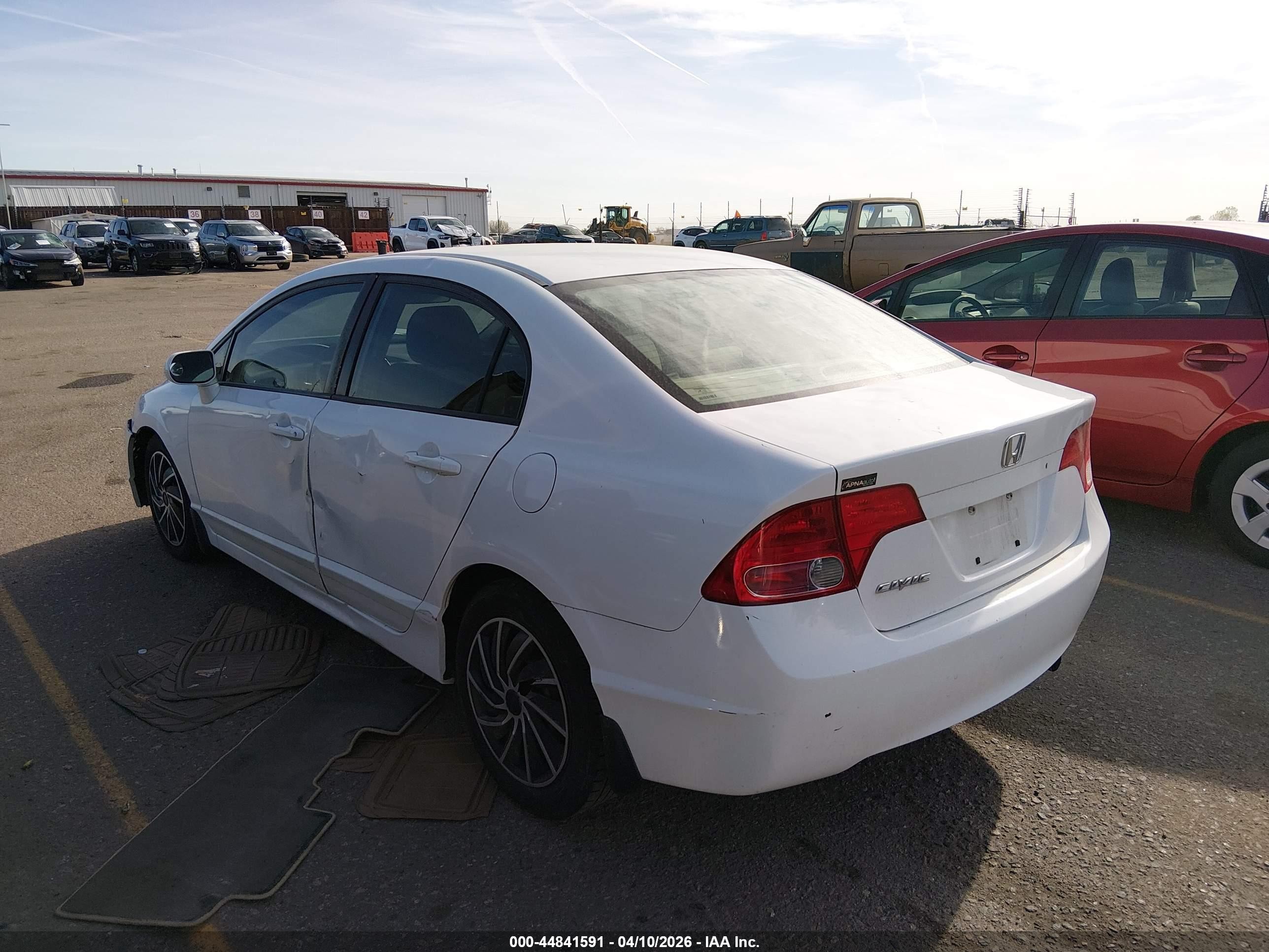2008 Honda Civic Lx White vin: 2HGFA16528H521763