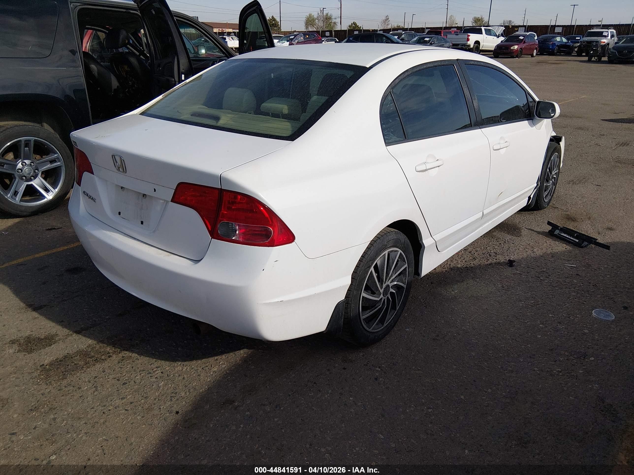 2008 Honda Civic Lx White vin: 2HGFA16528H521763