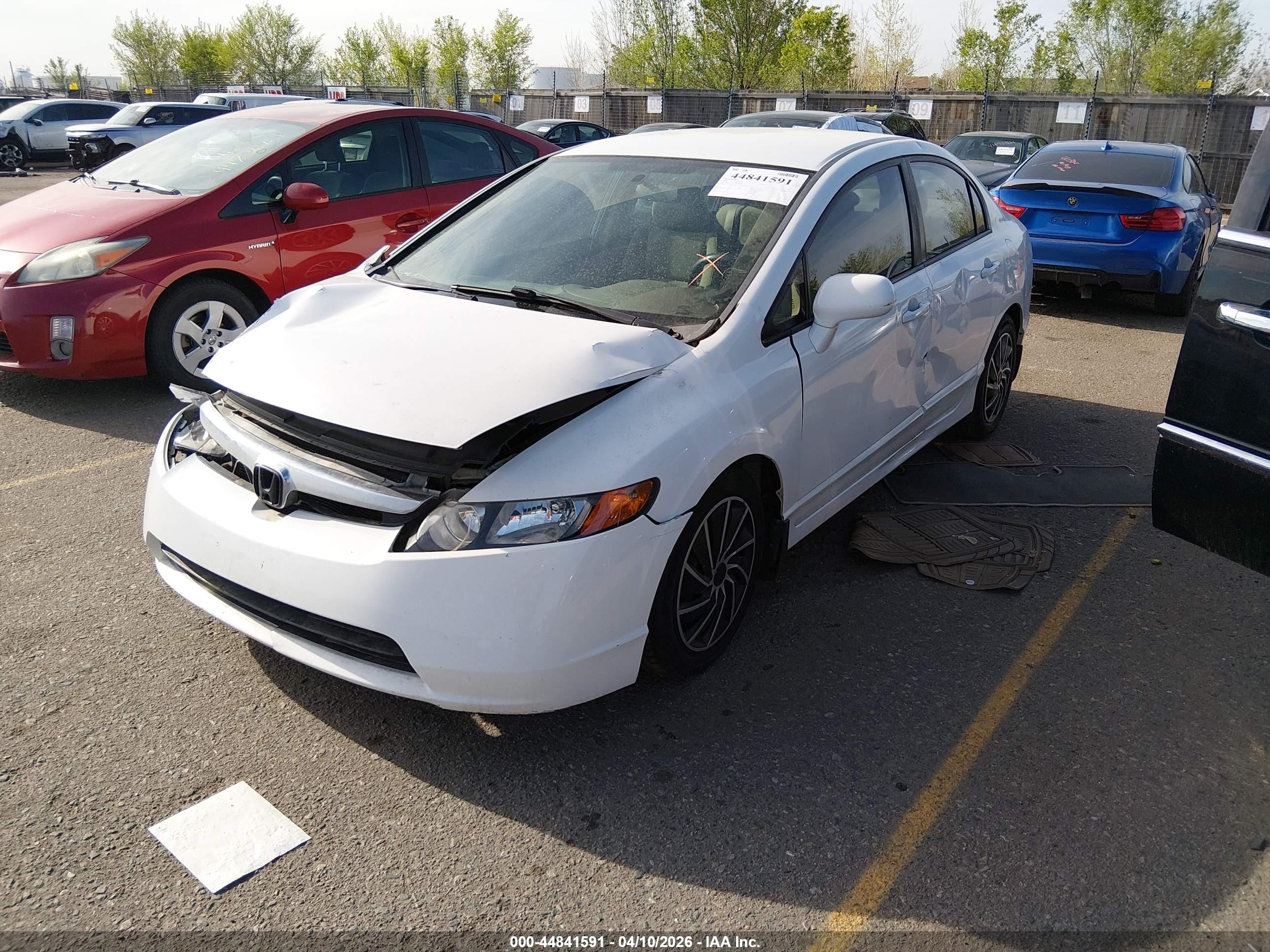 2008 Honda Civic Lx White vin: 2HGFA16528H521763
