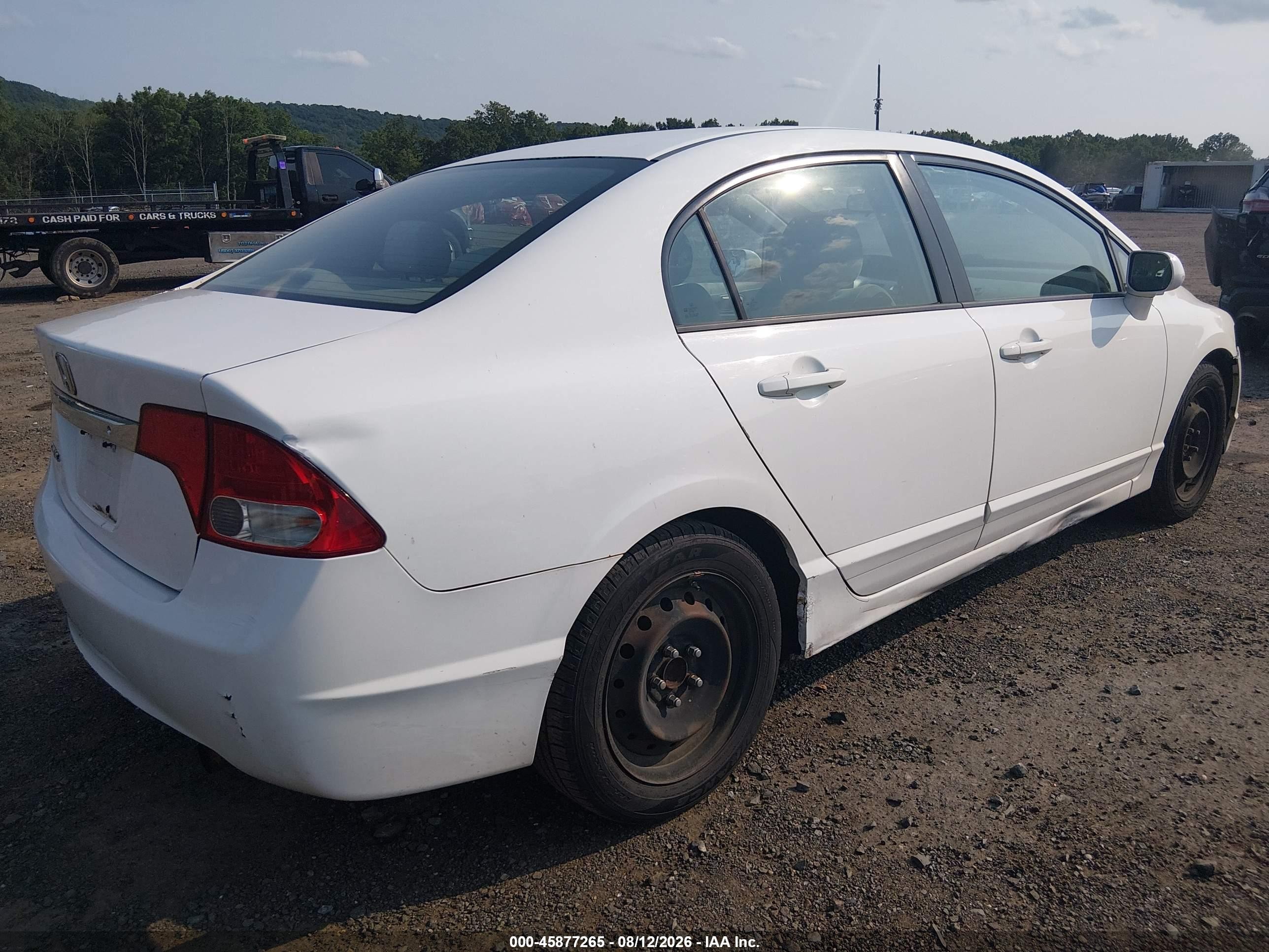2009 Honda Civic Lx White vin: 2HGFA16529H332127