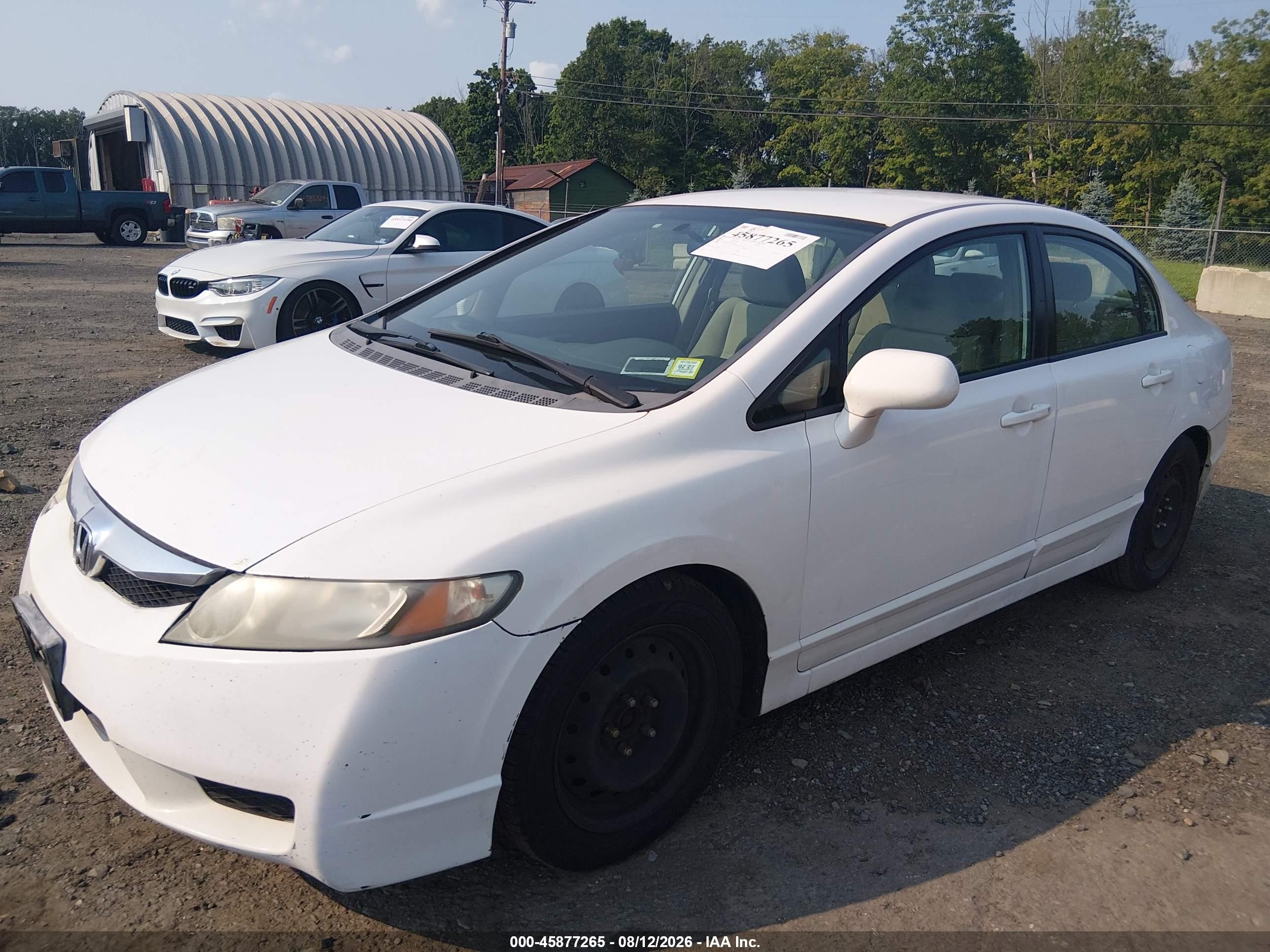 2009 Honda Civic Lx White vin: 2HGFA16529H332127