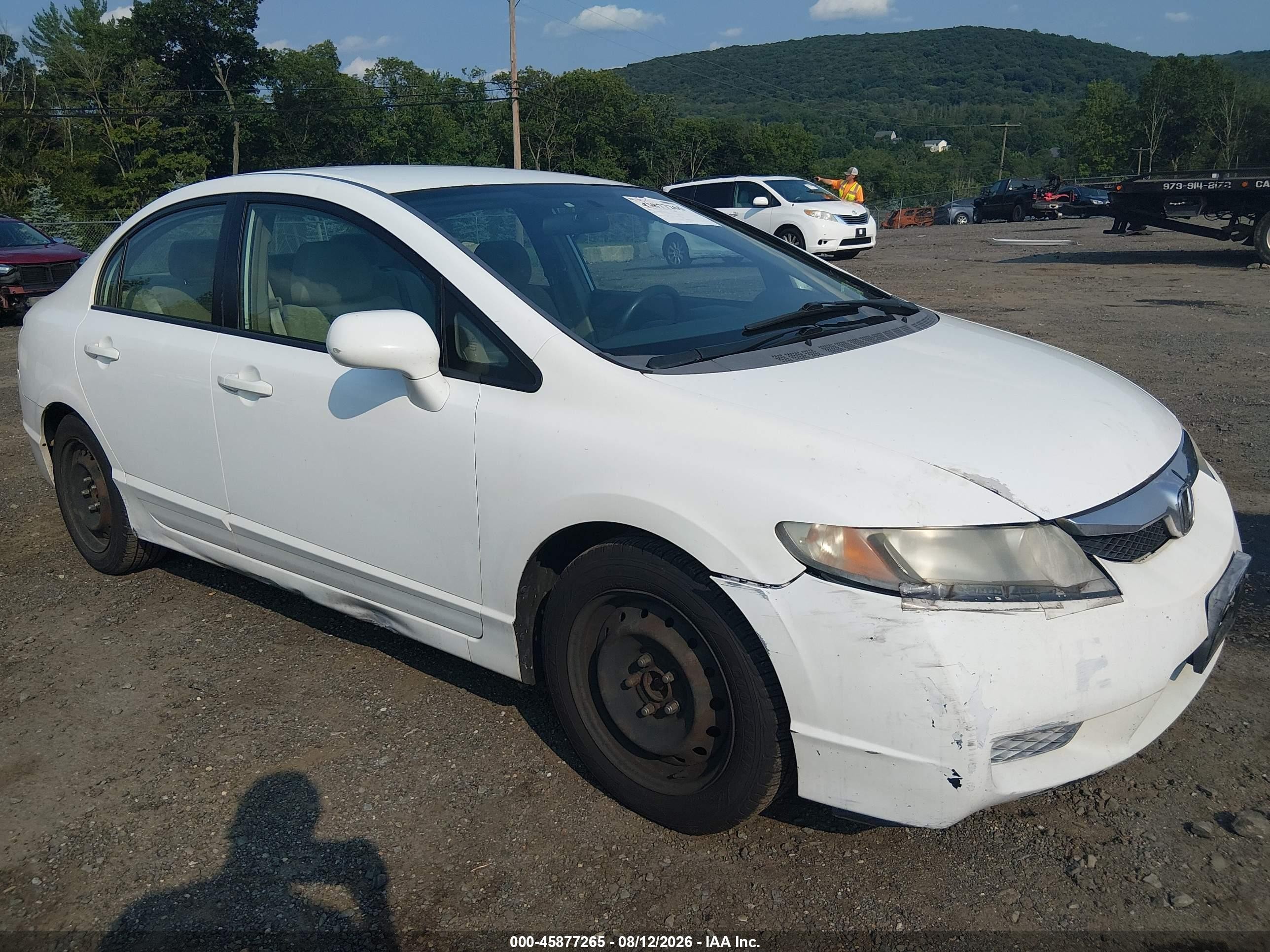 2009 Honda Civic Lx White vin: 2HGFA16529H332127