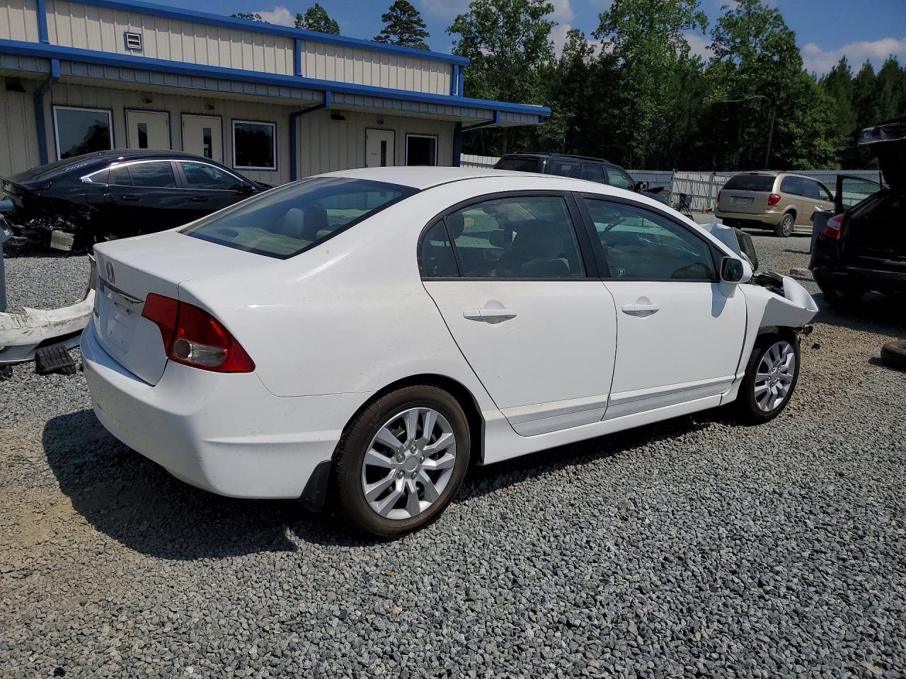 2009 Honda Civic Lx White vin: 2HGFA16529H539875