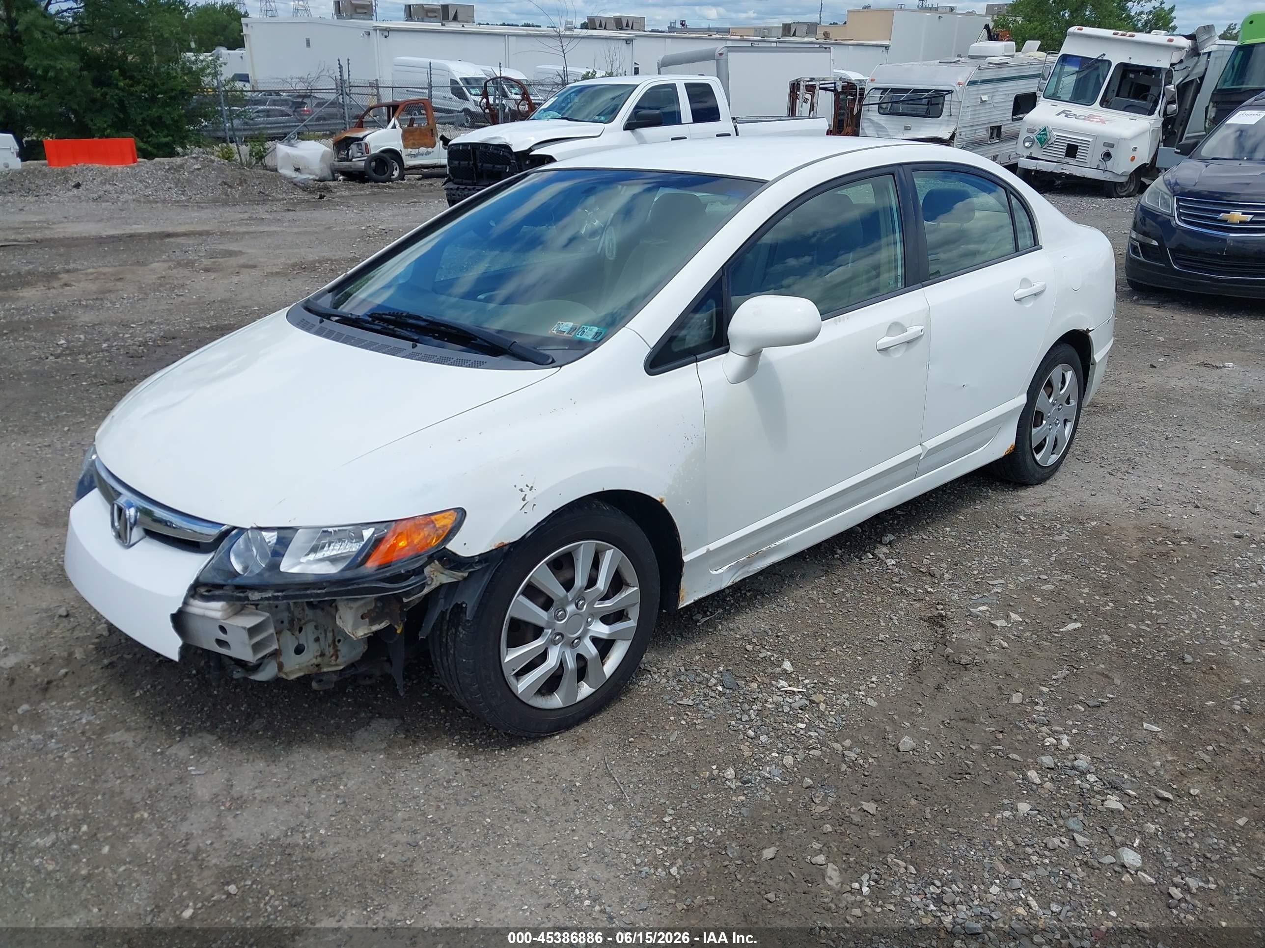 2006 Honda Civic Lx Белый vin: 2HGFA16536H503964