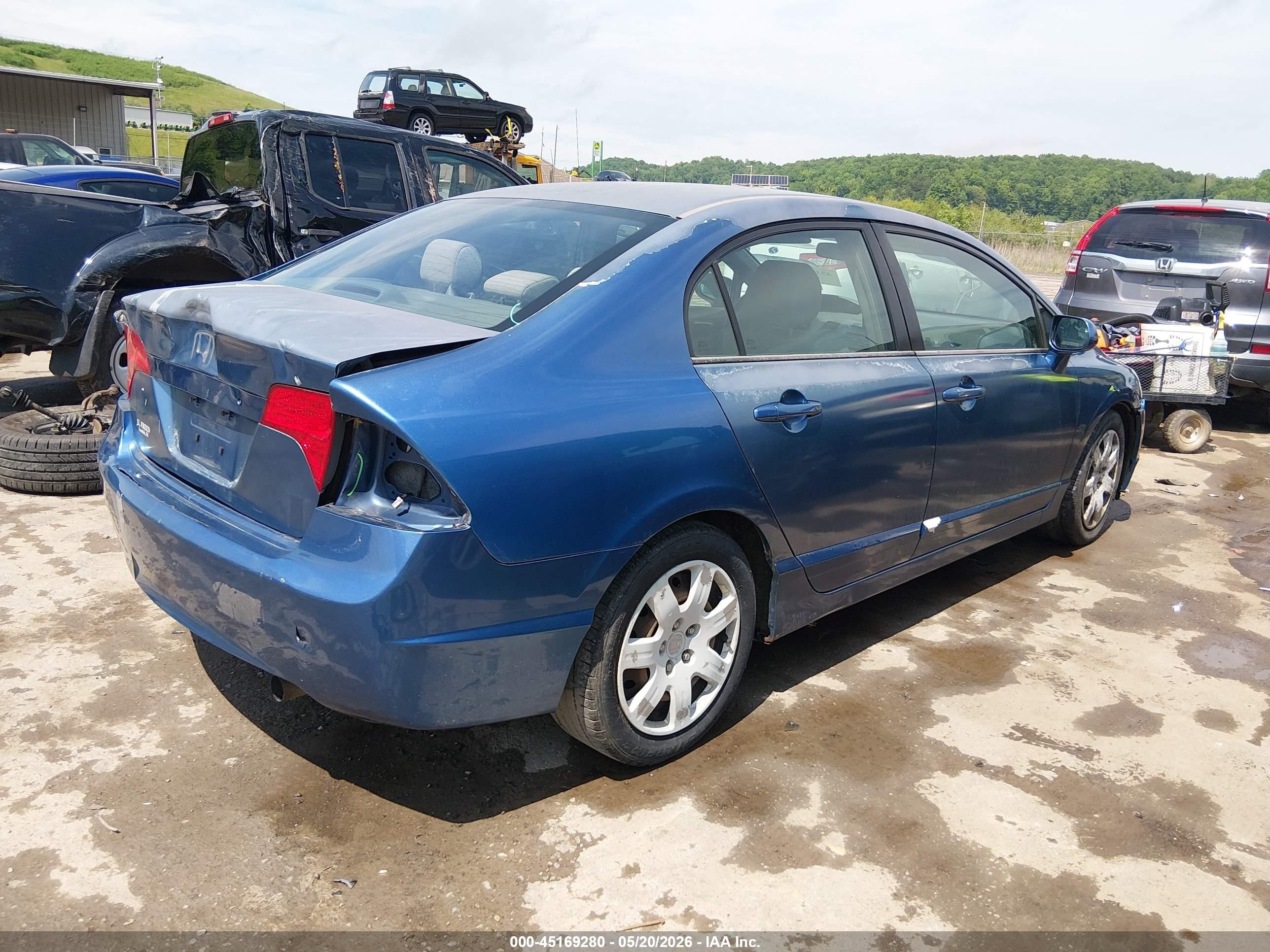 2006 Honda Civic Lx Blue vin: 2HGFA16536H506167