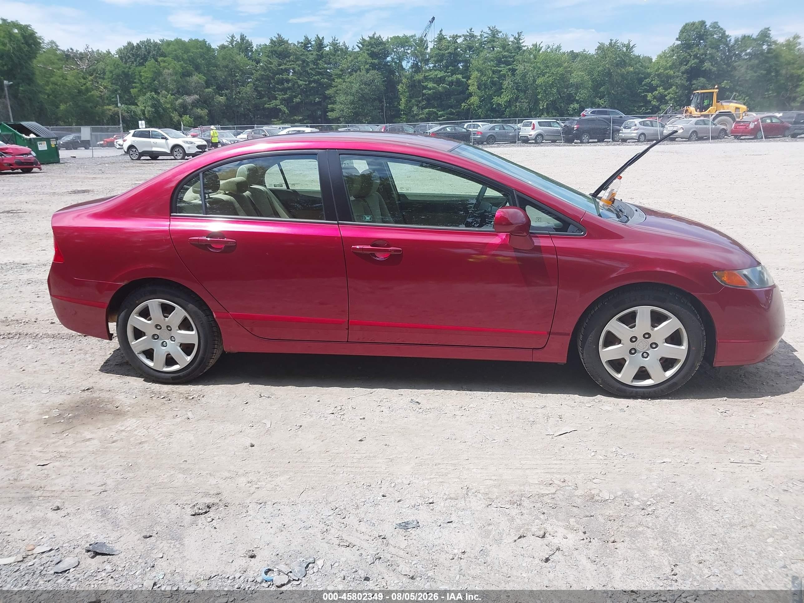 2006 Honda Civic Lx Burgundy vin: 2HGFA16536H516388