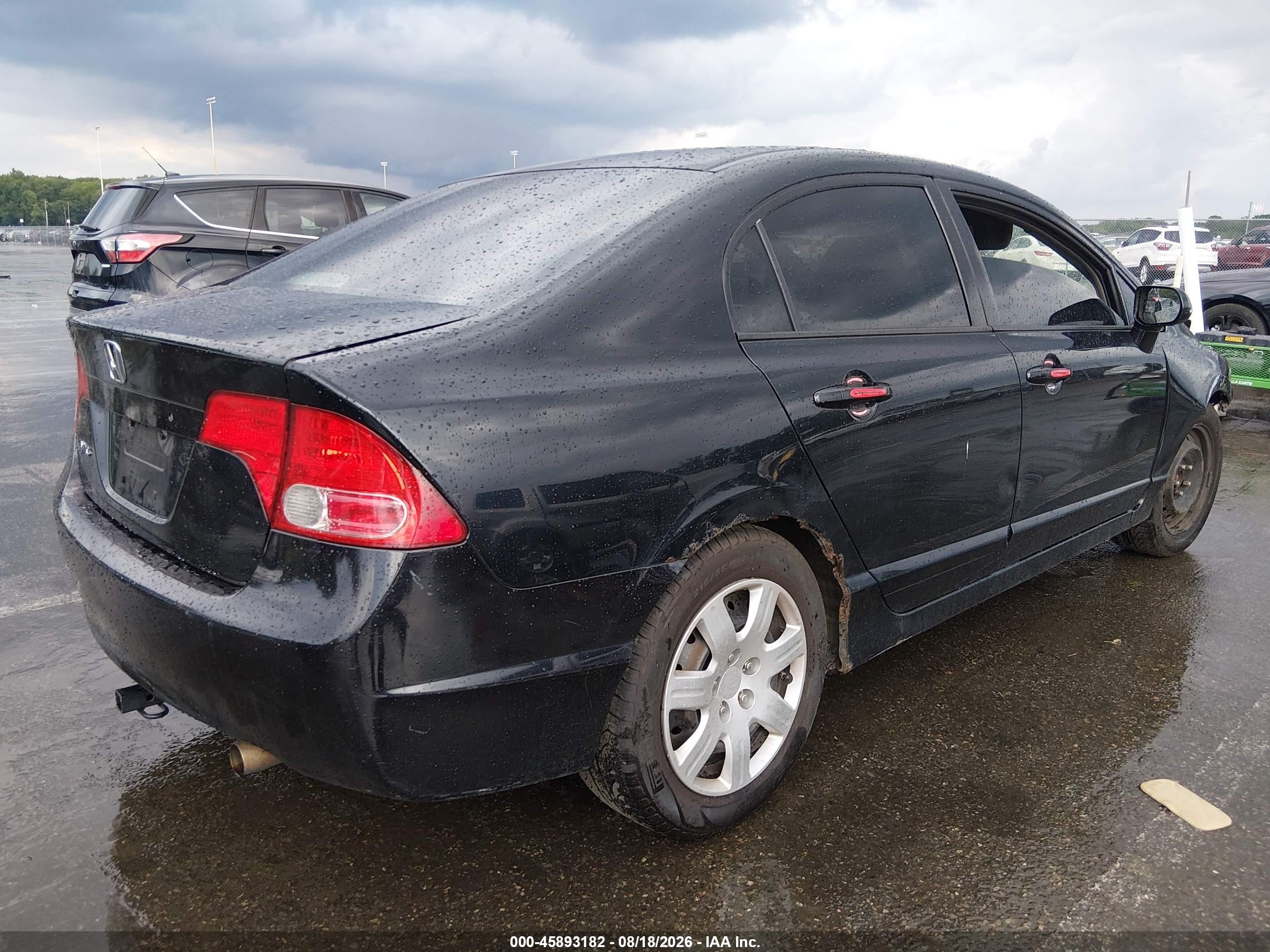 2008 Honda Civic Lx Black vin: 2HGFA16538H314850
