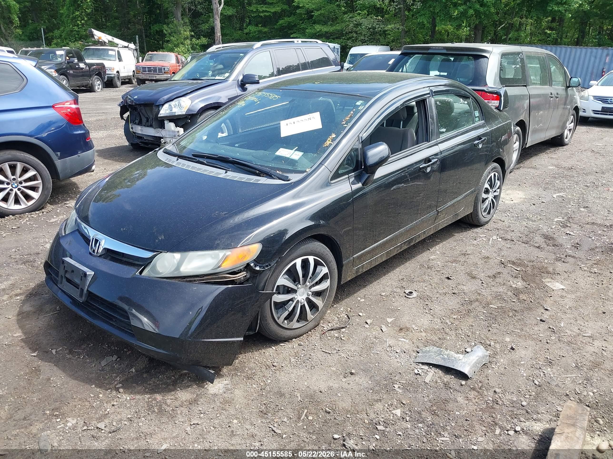 2008 Honda Civic Lx Black vin: 2HGFA16538H318719
