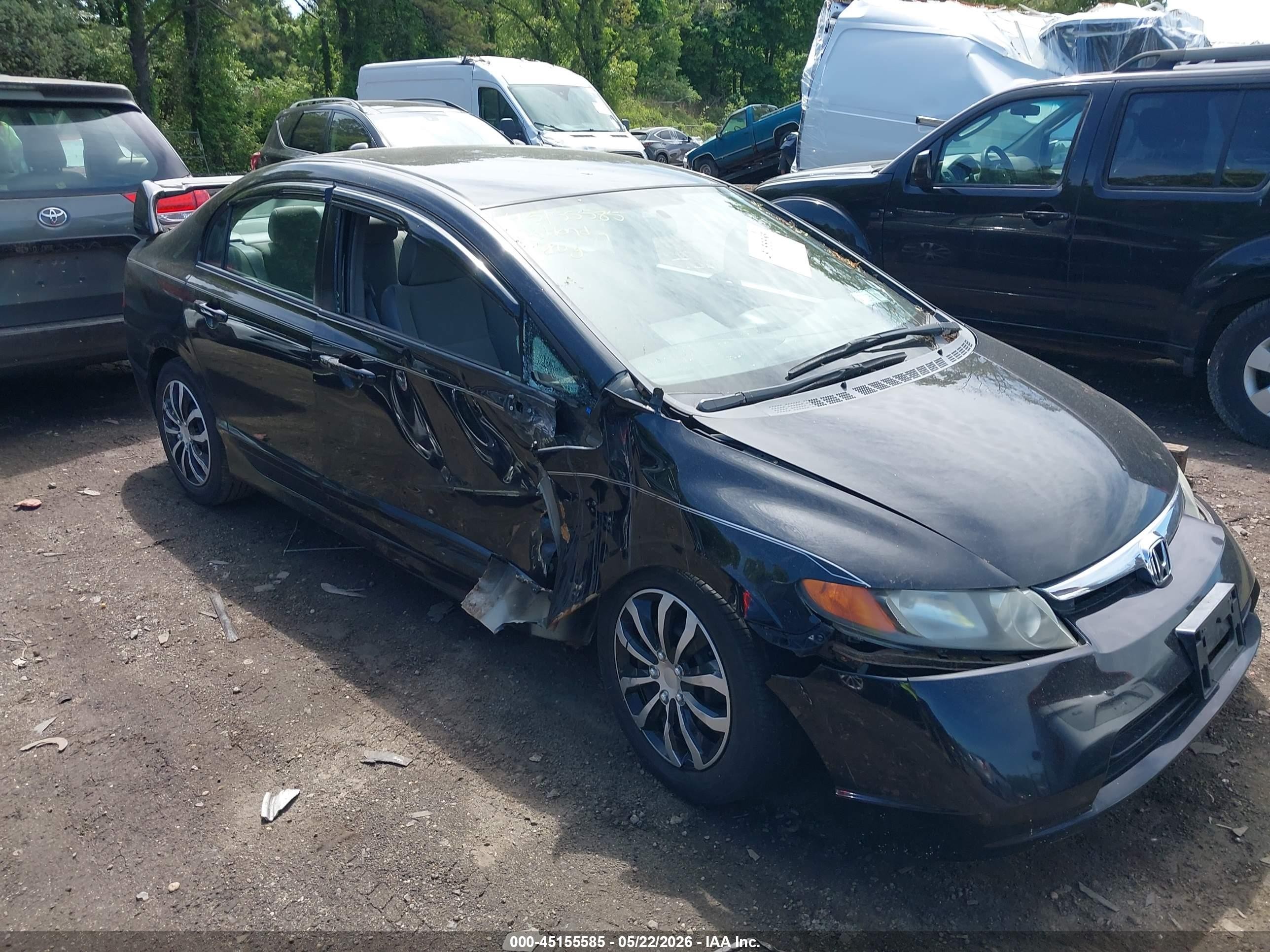 2008 Honda Civic Lx Black vin: 2HGFA16538H318719