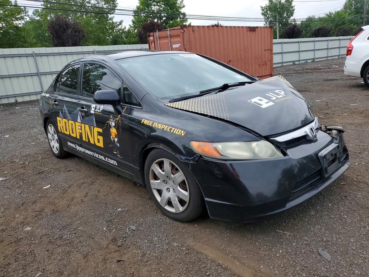 2008 Honda Civic Lx Black vin: 2HGFA16538H325976