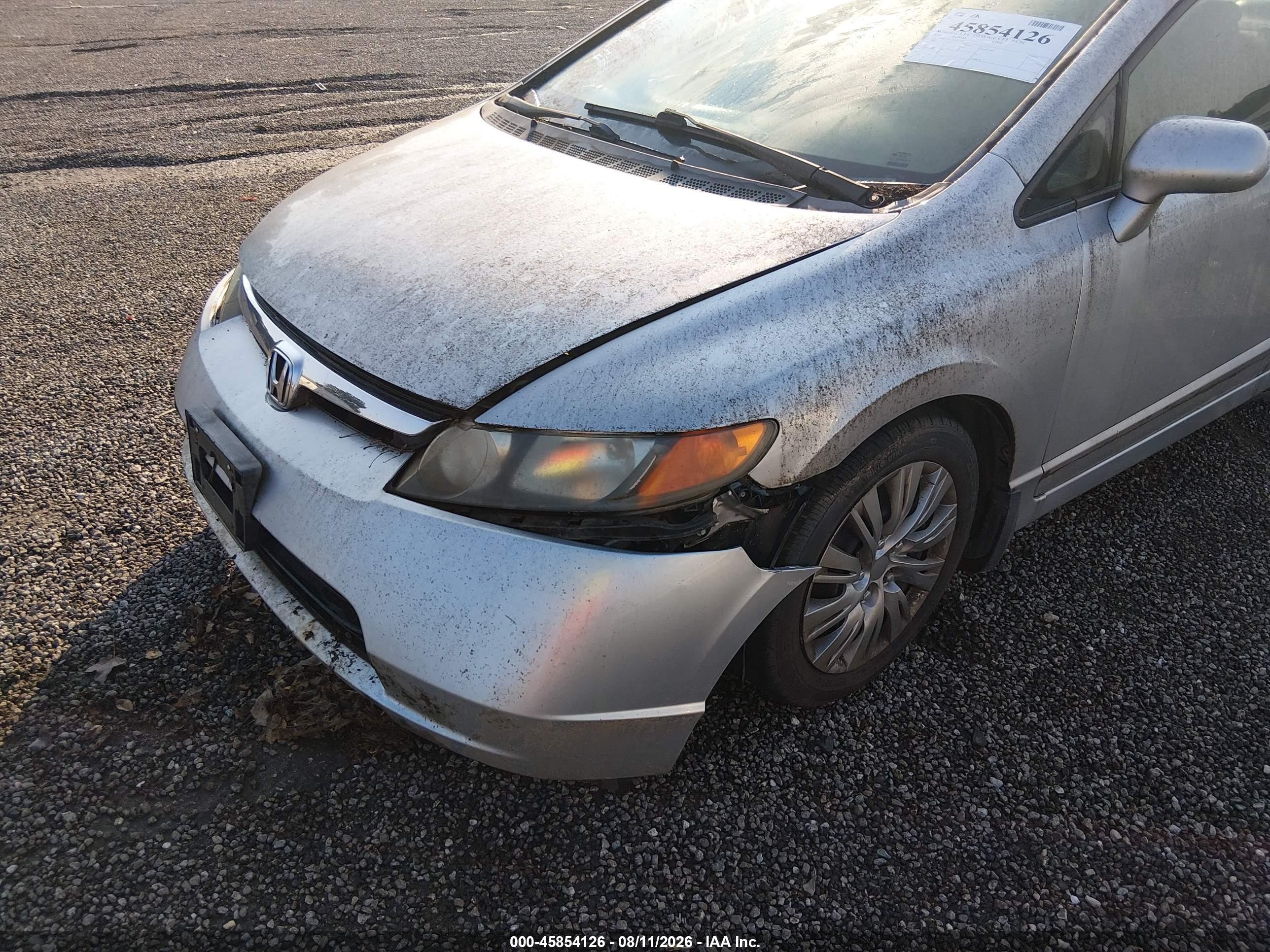 2008 Honda Civic Lx Silver vin: 2HGFA16538H327226