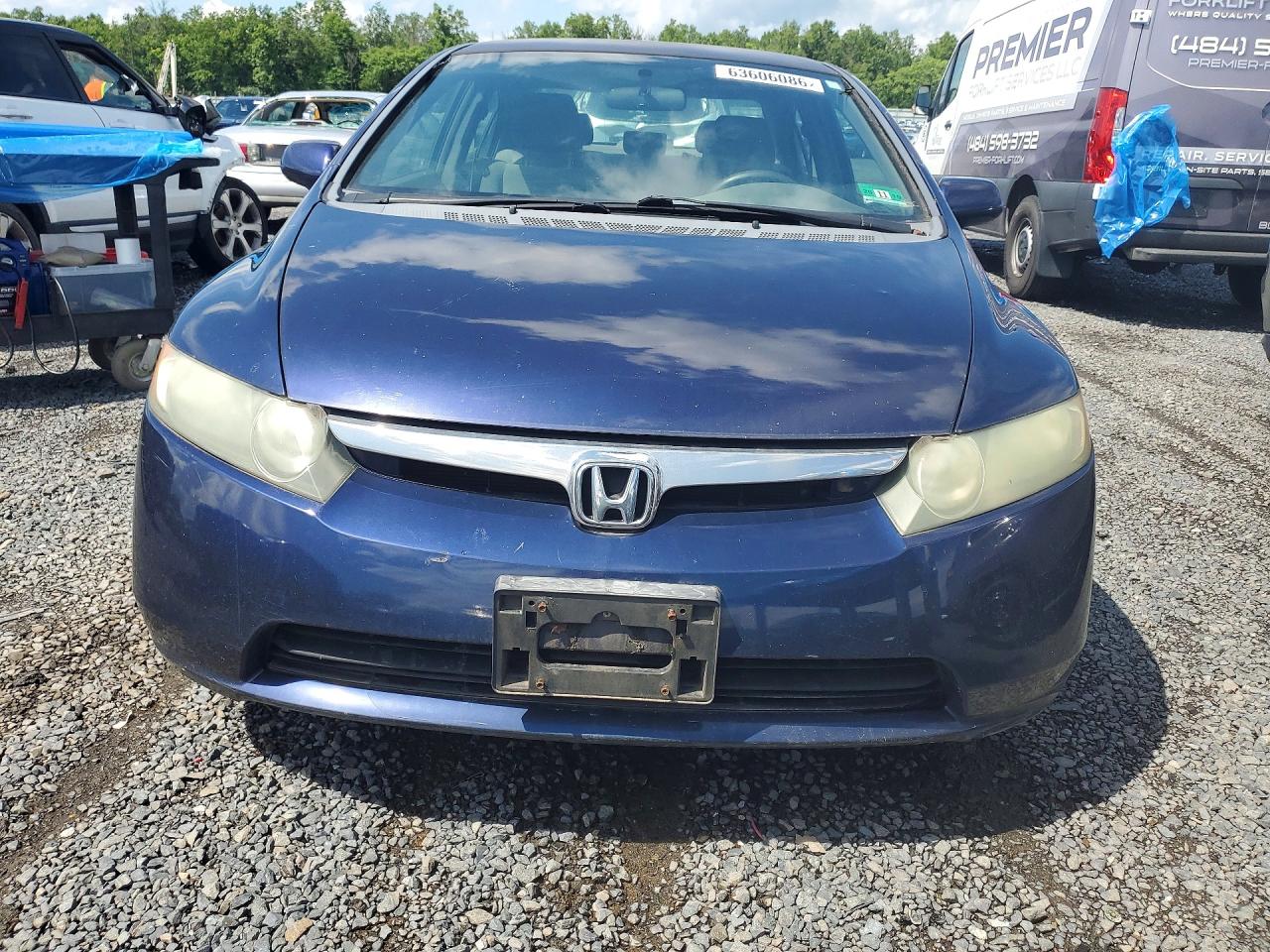 2008 Honda Civic Lx Blue vin: 2HGFA16538H510206