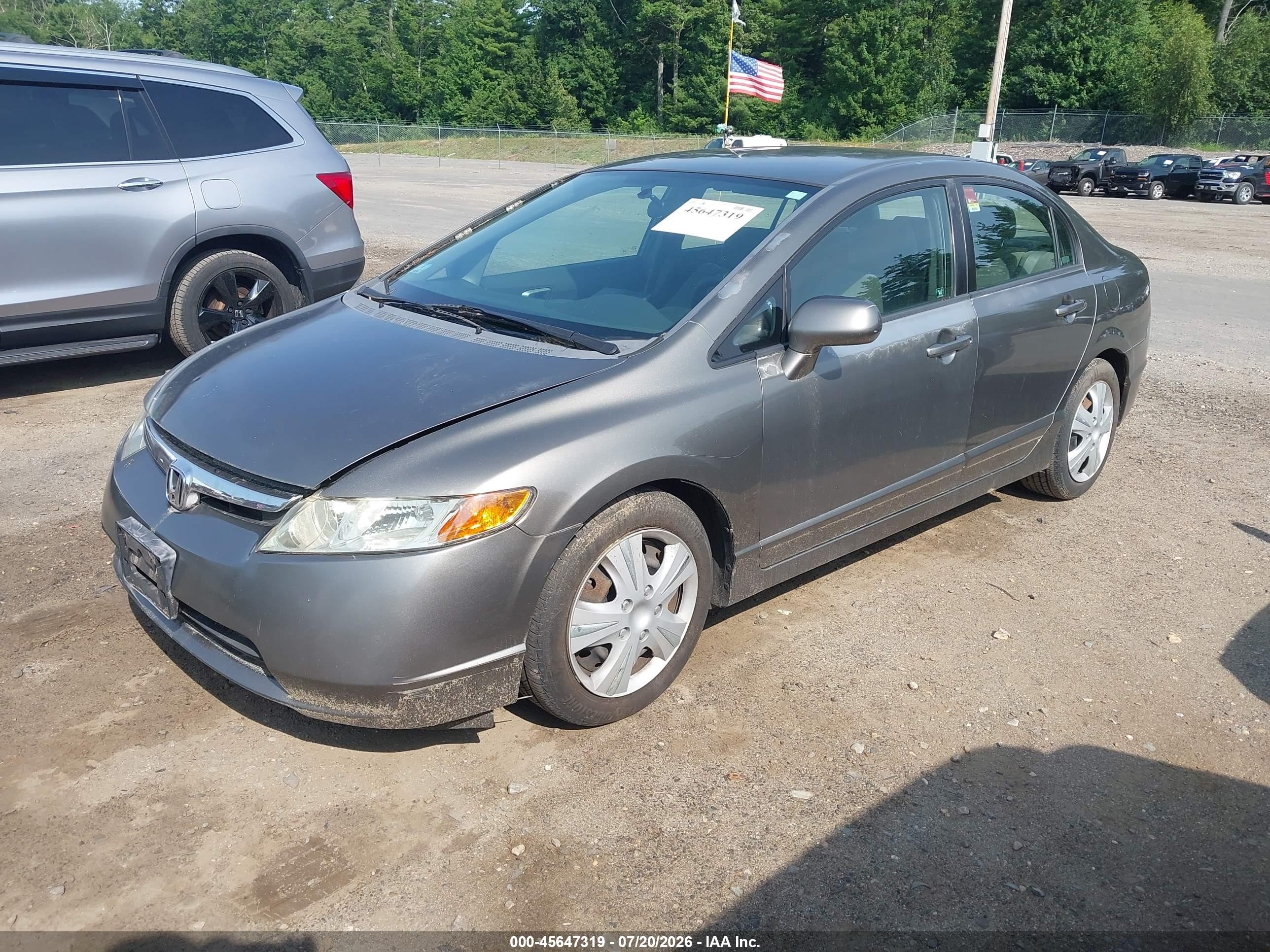 2008 Honda Civic Lx Gray vin: 2HGFA16538H510612