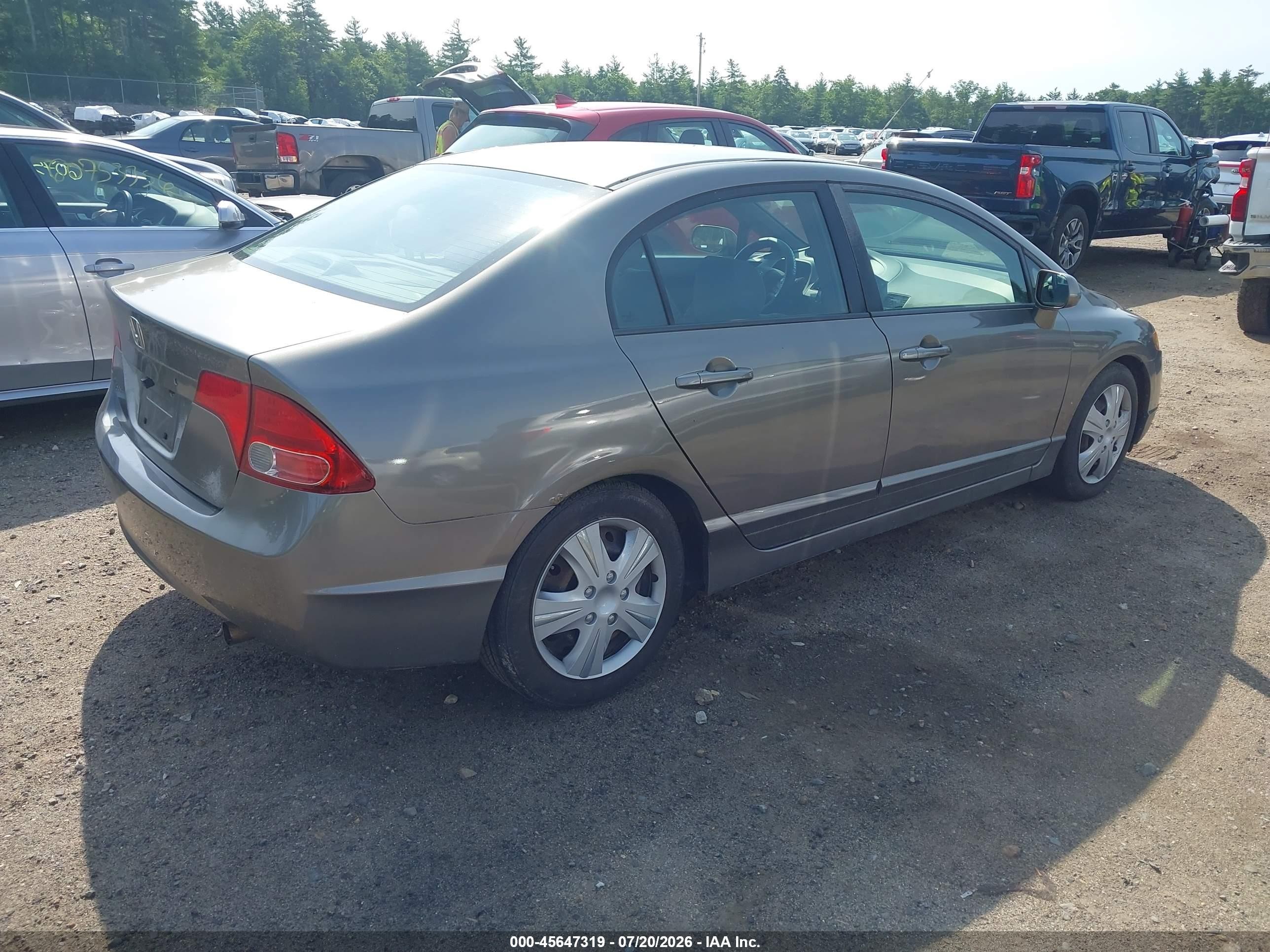 2008 Honda Civic Lx Gray vin: 2HGFA16538H510612