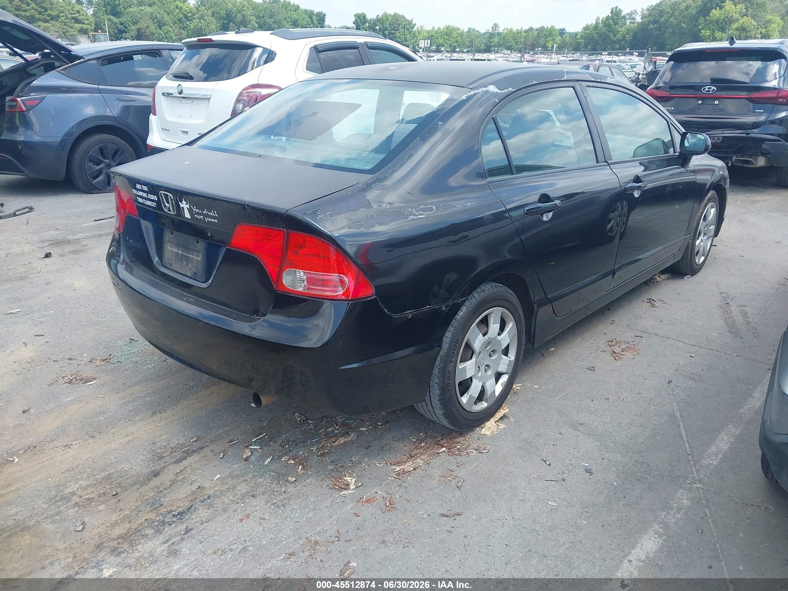 2008 Honda Civic Lx Black vin: 2HGFA16538H513994