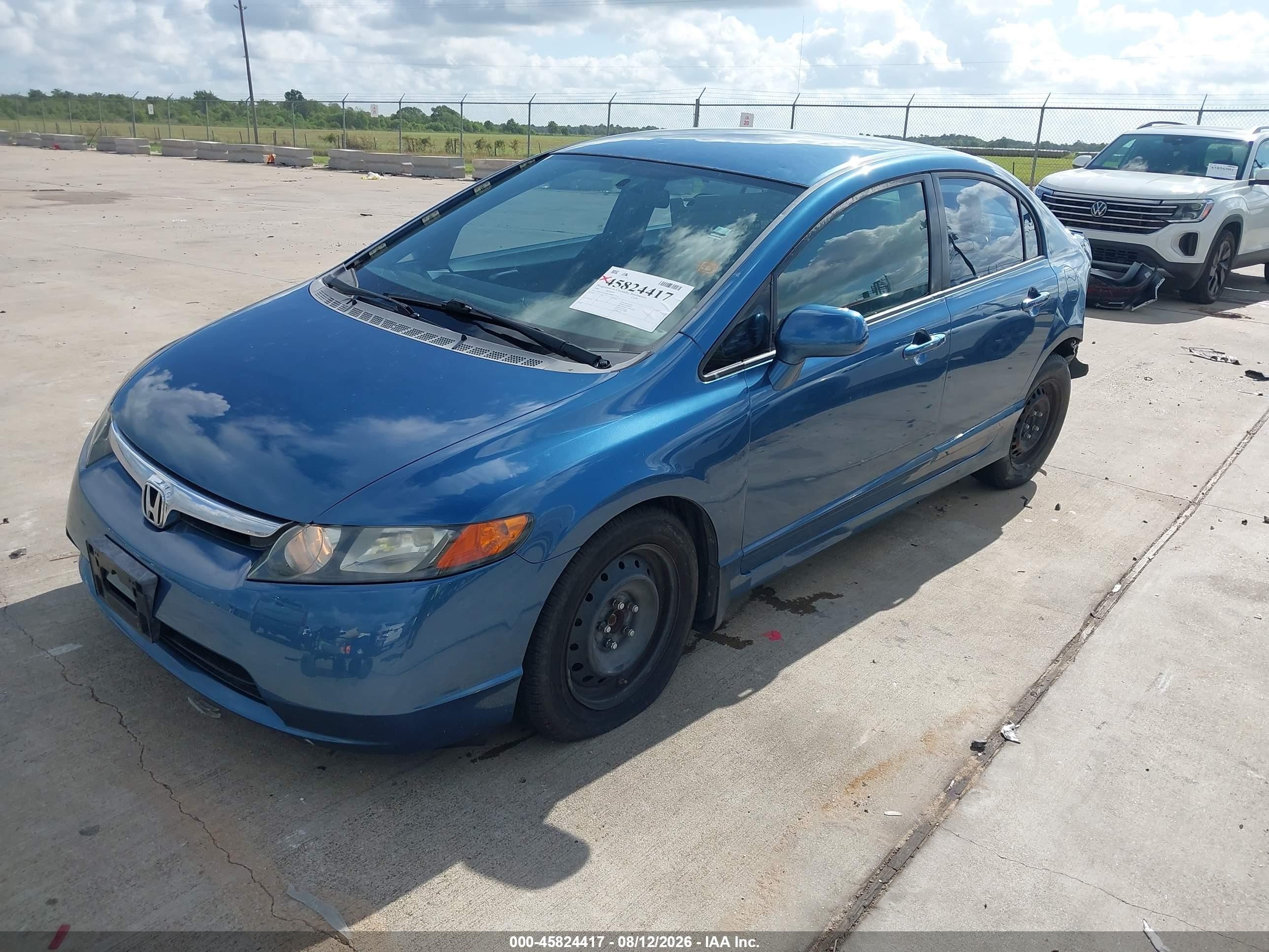 2008 Honda Civic Lx Blue vin: 2HGFA16538H530794
