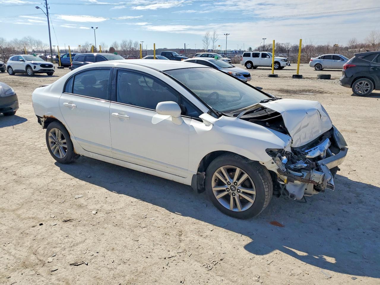 2009 Honda Civic Lx White vin: 2HGFA16539H308323