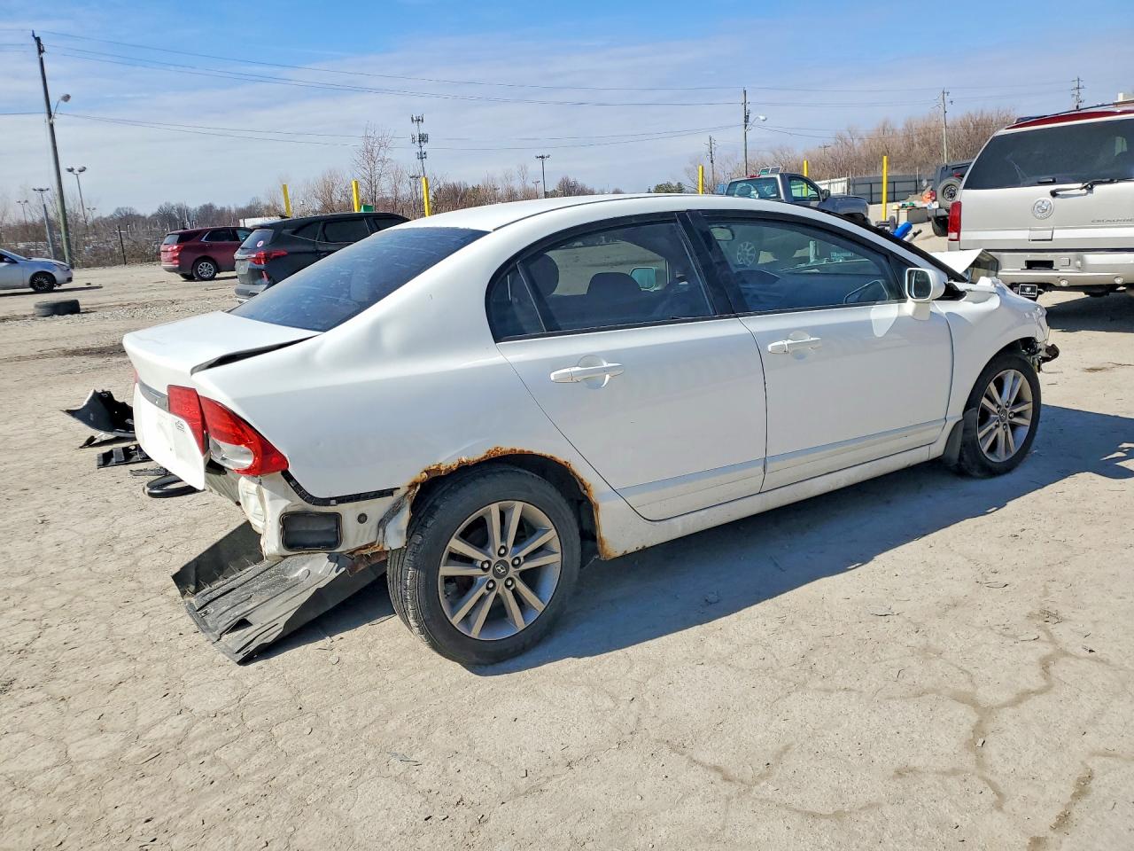 2009 Honda Civic Lx White vin: 2HGFA16539H308323