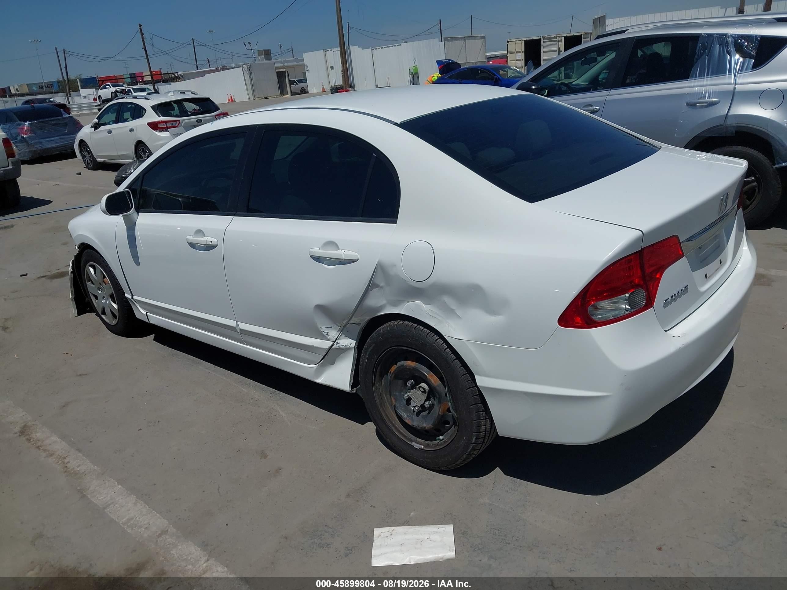 2009 Honda Civic Lx White vin: 2HGFA16539H351897