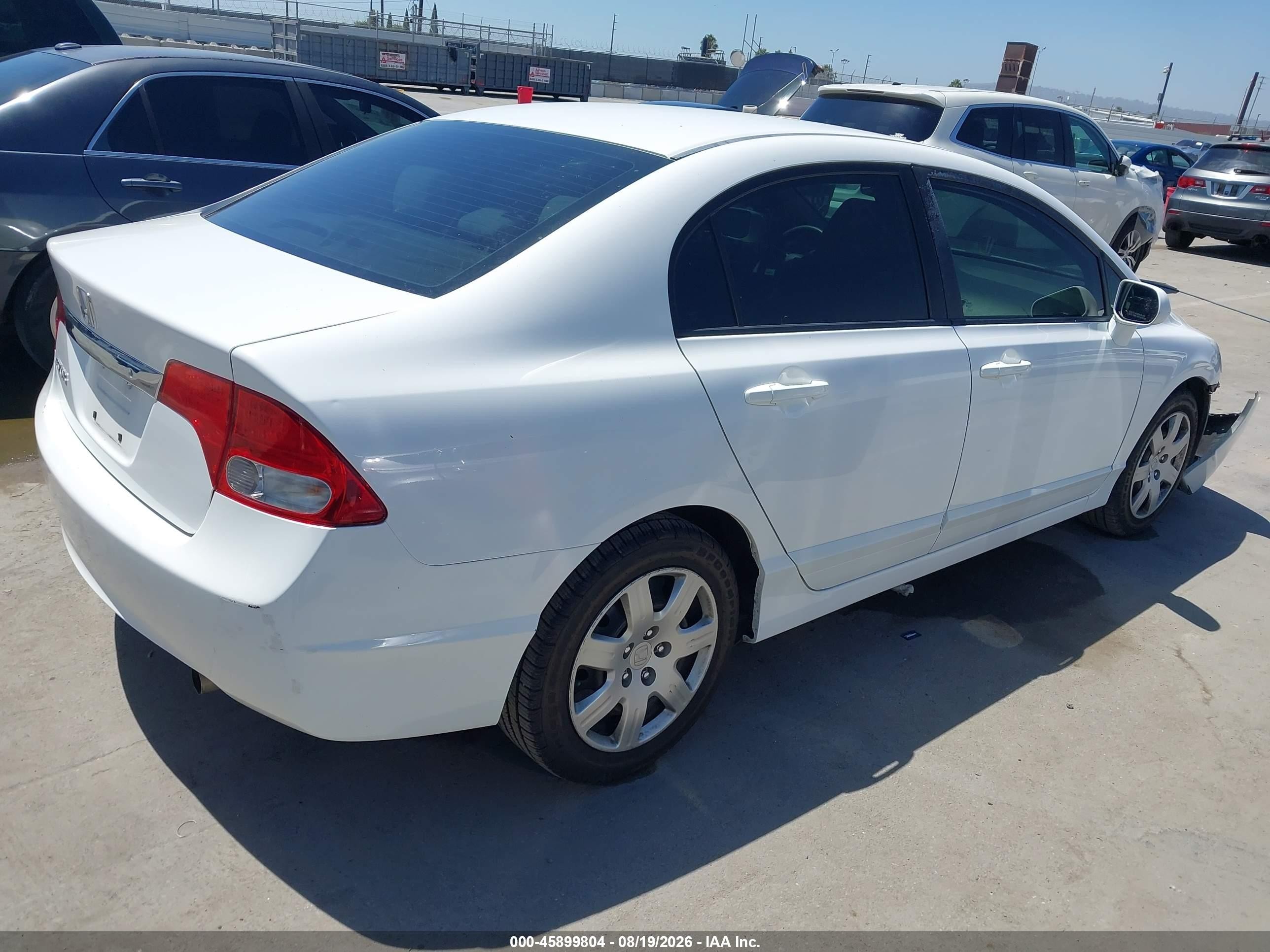 2009 Honda Civic Lx White vin: 2HGFA16539H351897