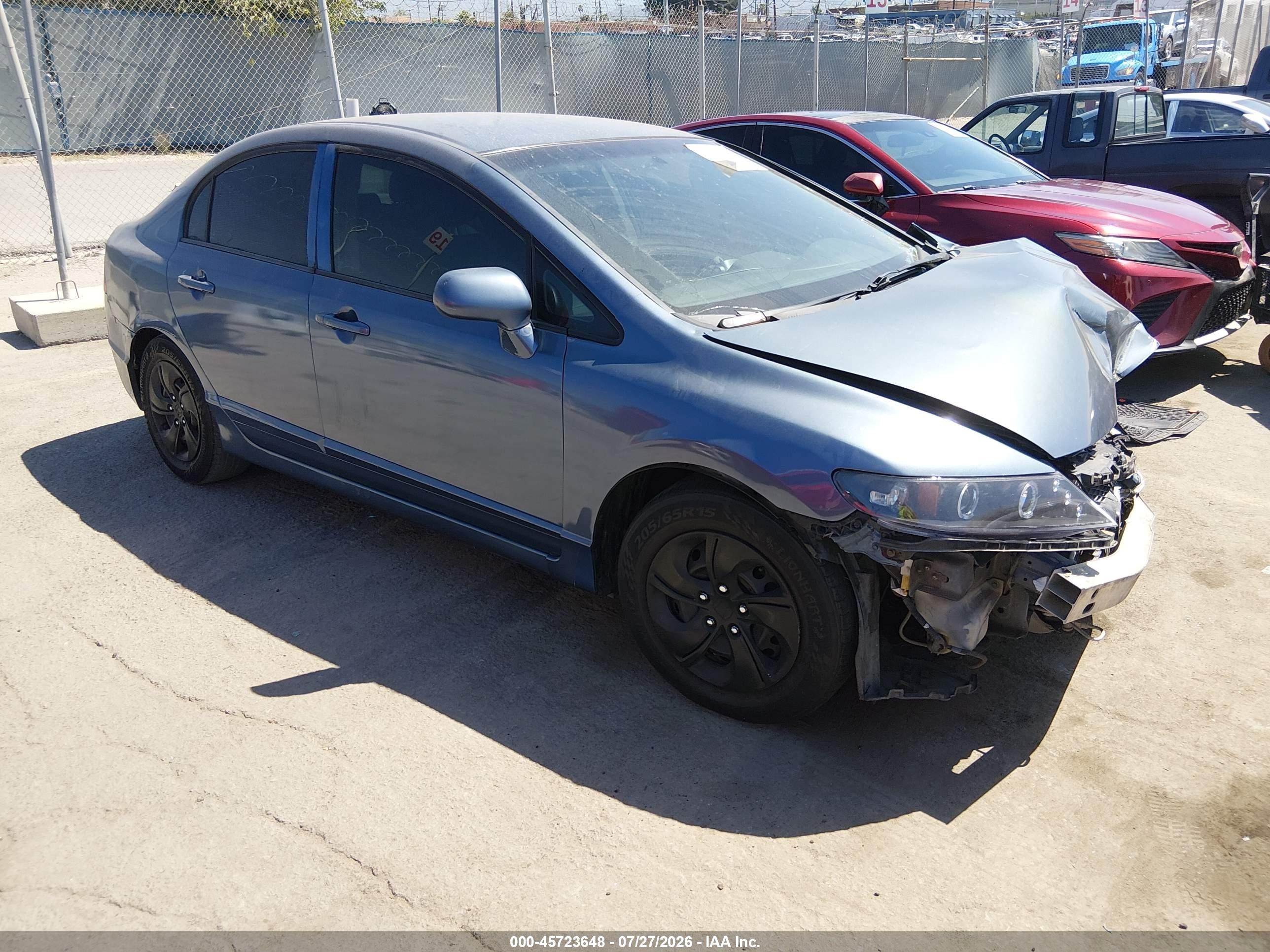 2009 Honda Civic Lx Blue vin: 2HGFA16539H504343