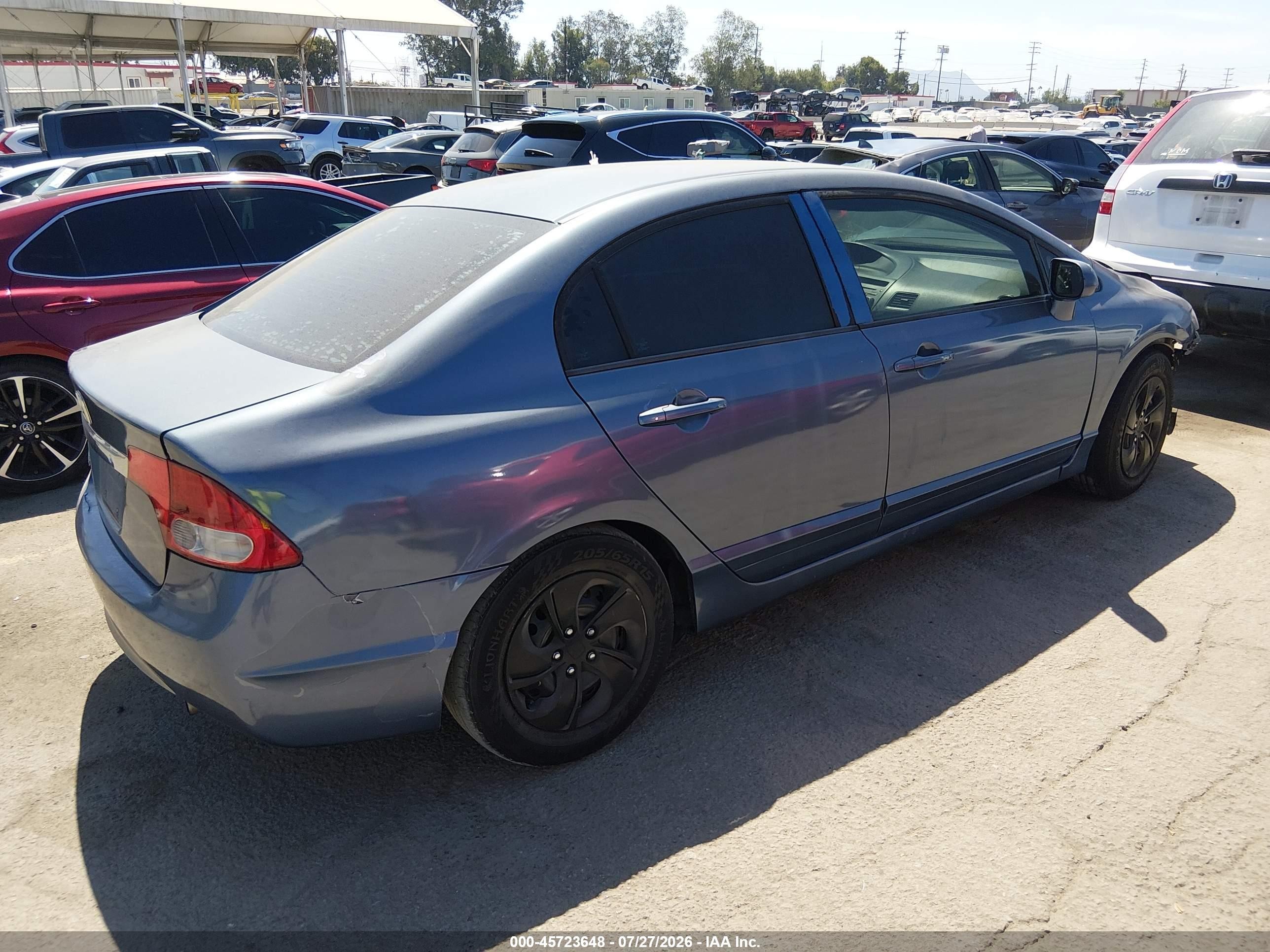 2009 Honda Civic Lx Blue vin: 2HGFA16539H504343