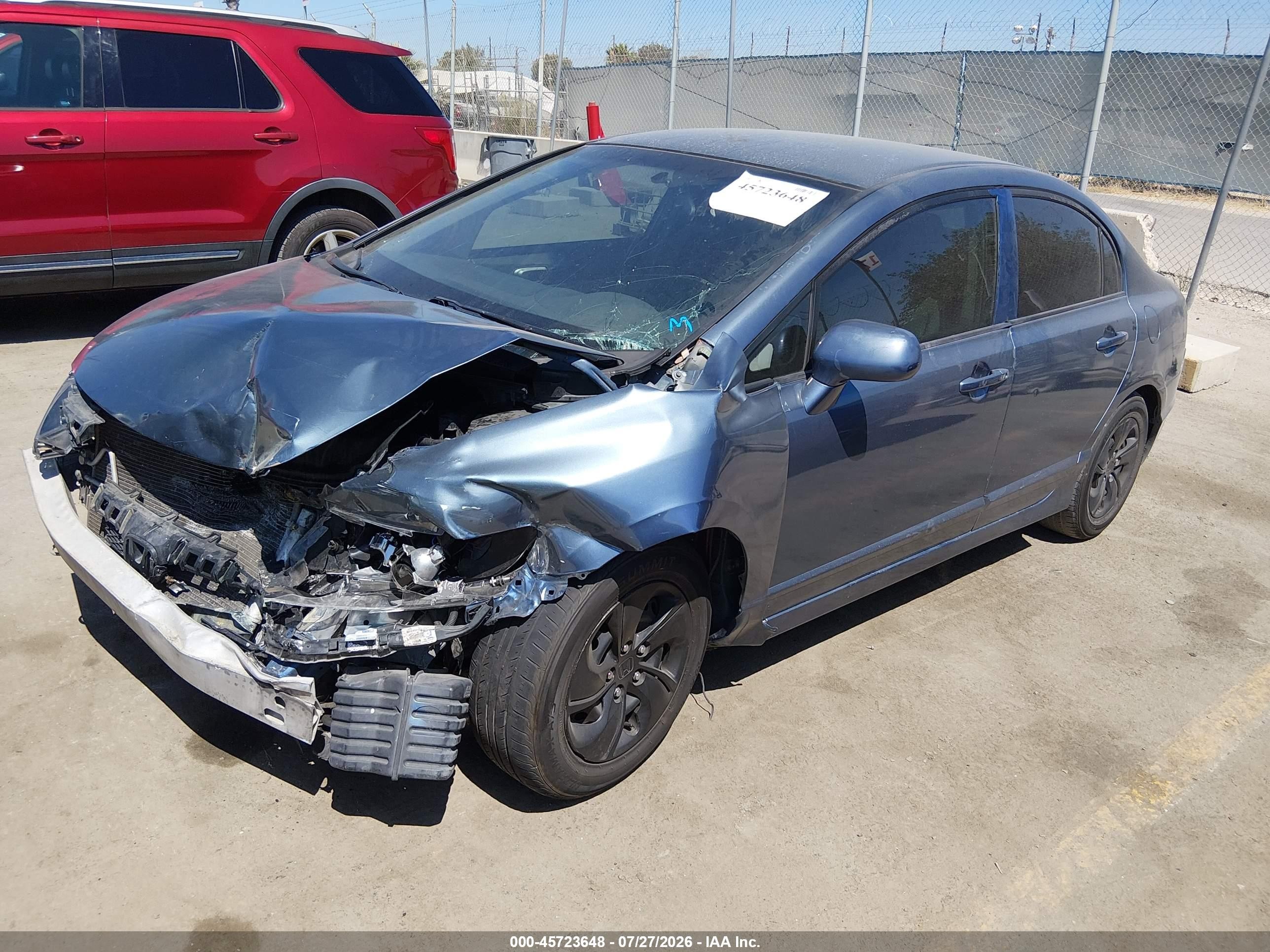 2009 Honda Civic Lx Blue vin: 2HGFA16539H504343
