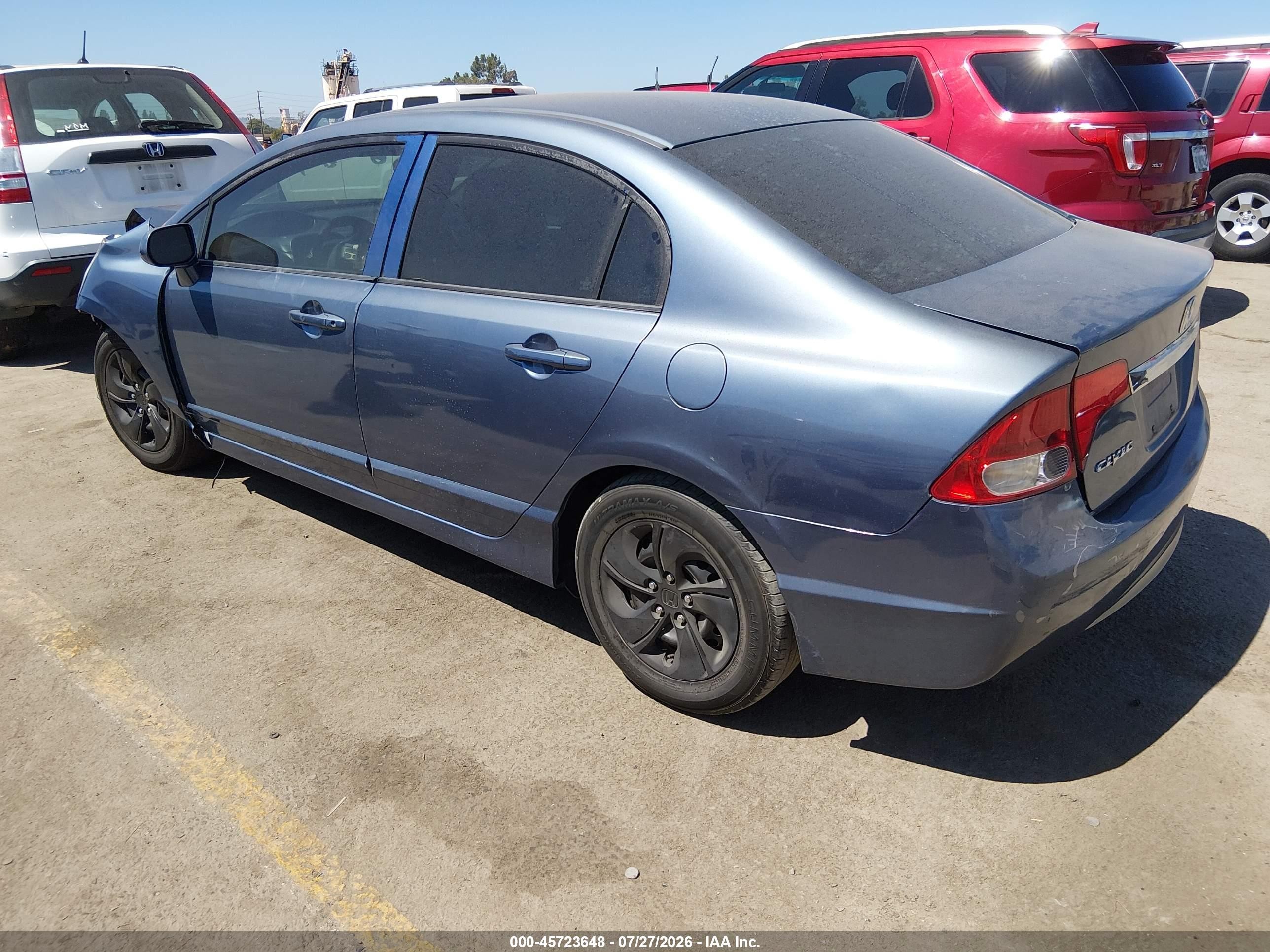 2009 Honda Civic Lx Blue vin: 2HGFA16539H504343
