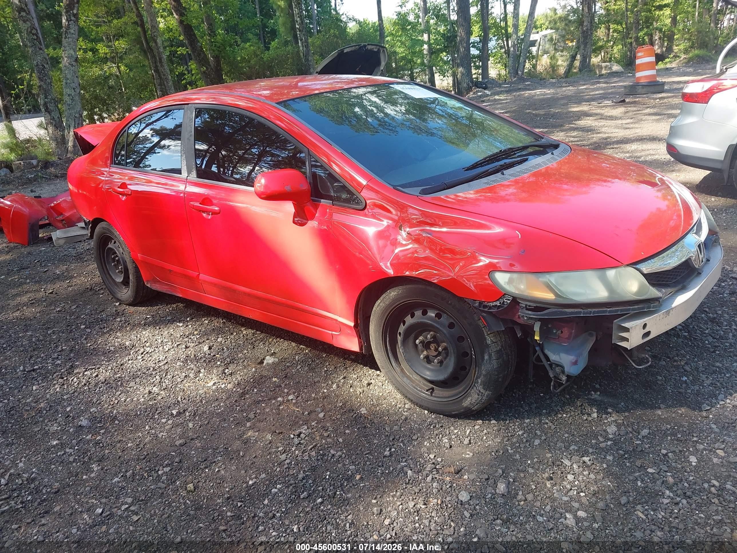 2009 Honda Civic Lx Красный vin: 2HGFA16539H529663