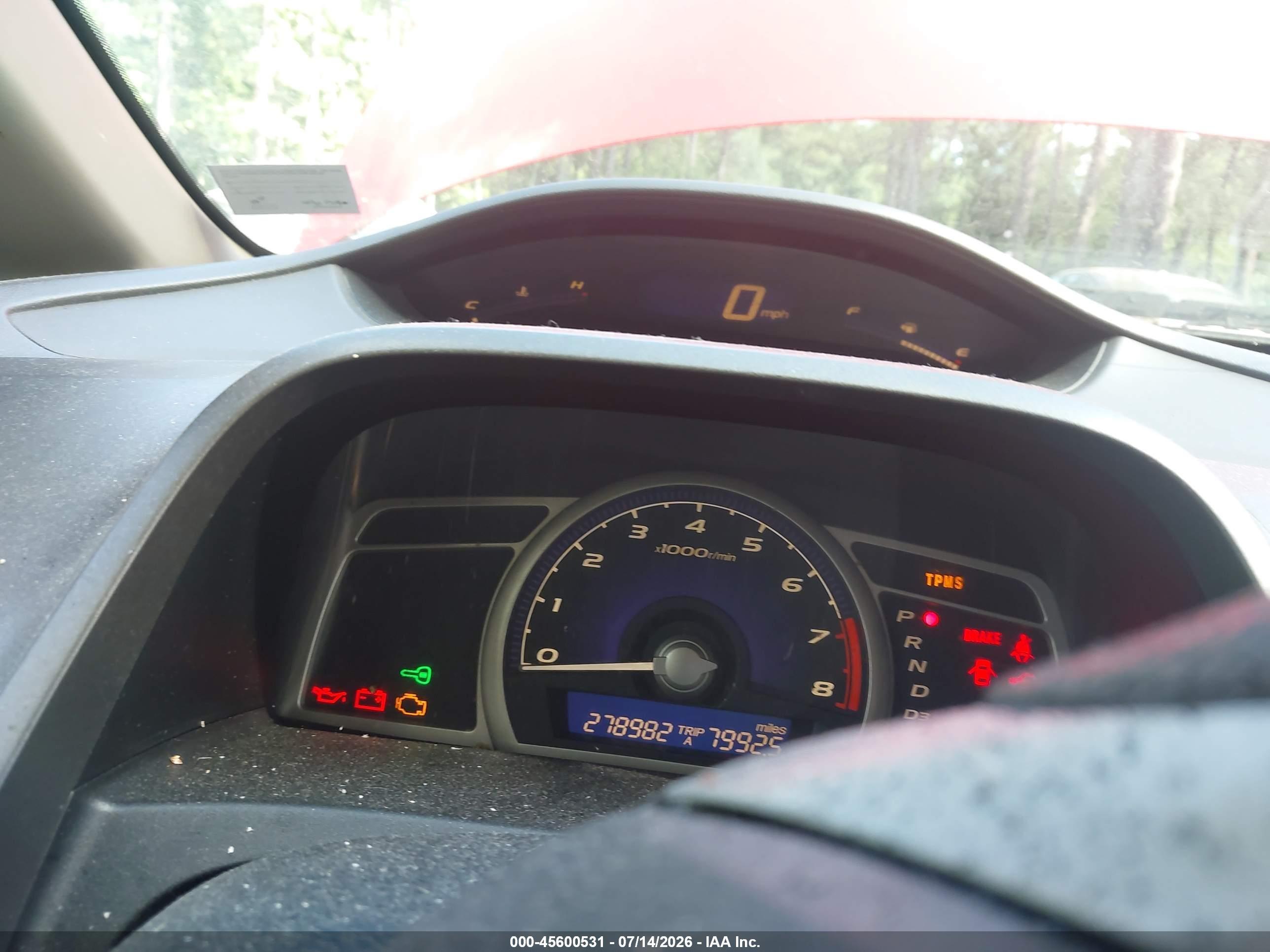 2009 Honda Civic Lx Красный vin: 2HGFA16539H529663