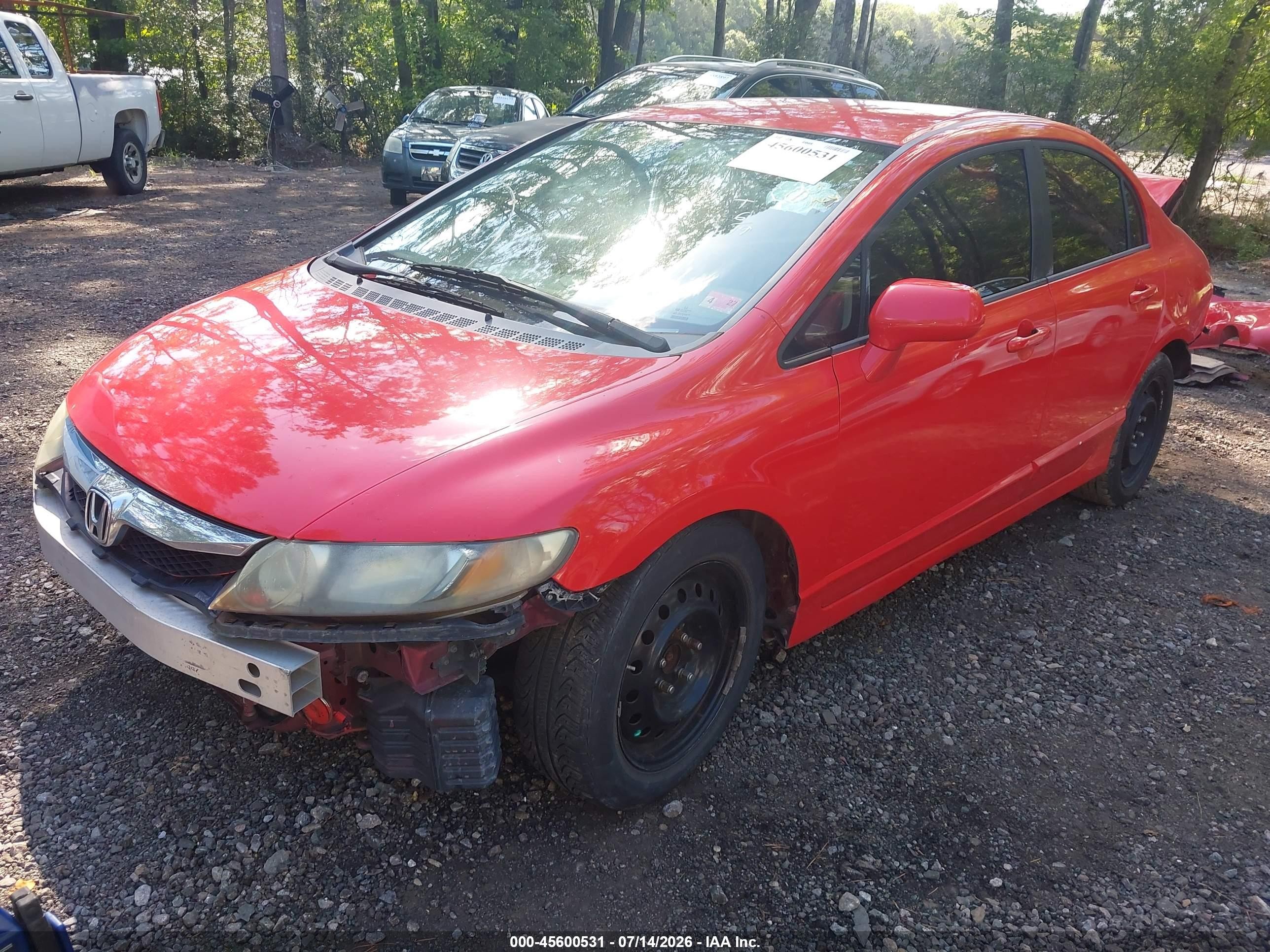 2009 Honda Civic Lx Красный vin: 2HGFA16539H529663