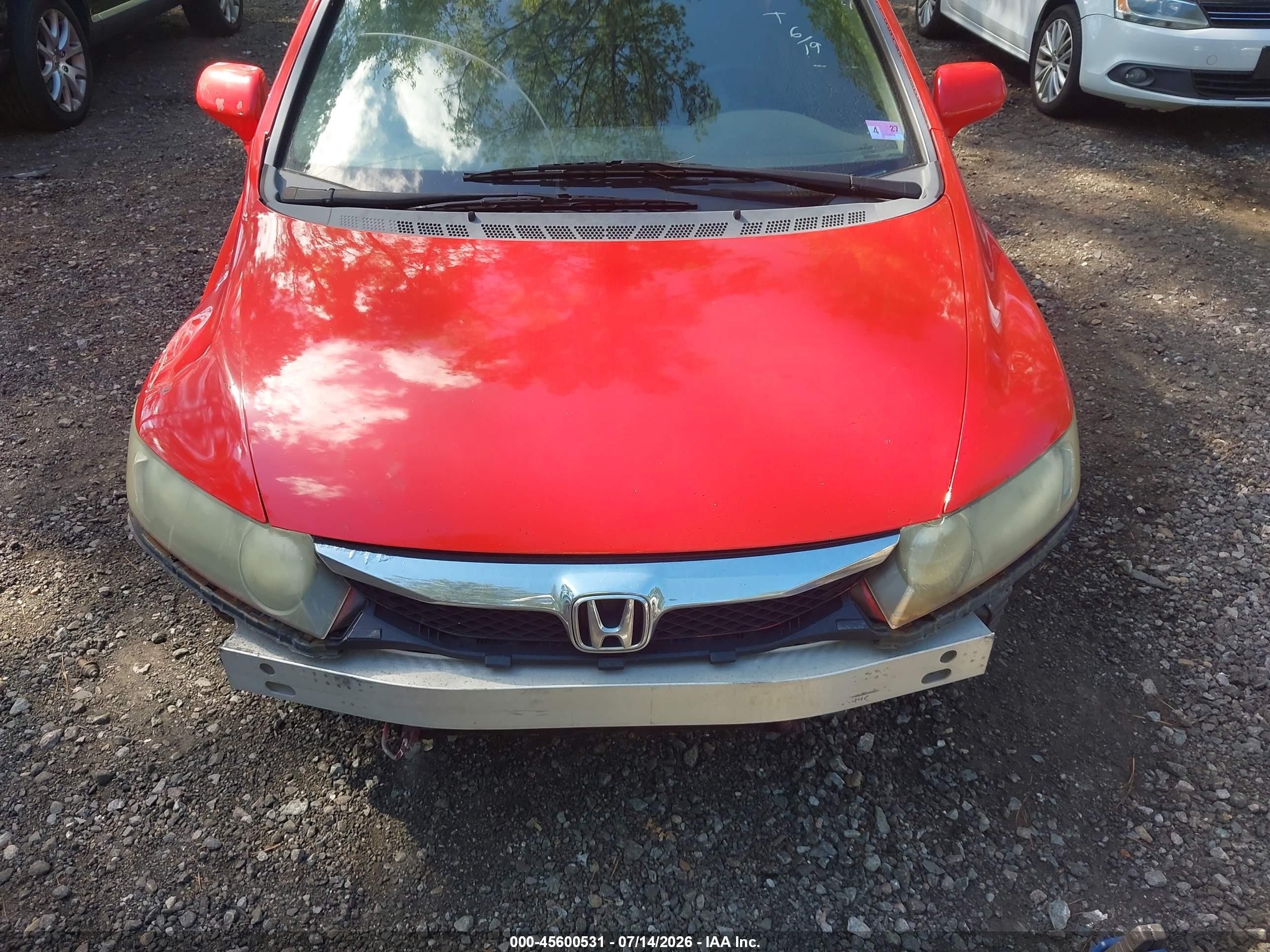 2009 Honda Civic Lx Красный vin: 2HGFA16539H529663