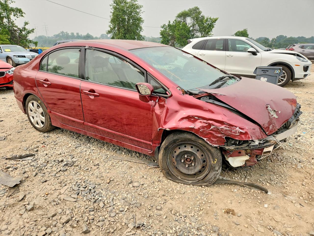 2009 Honda Civic Lx Бордовый vin: 2HGFA16539H534670