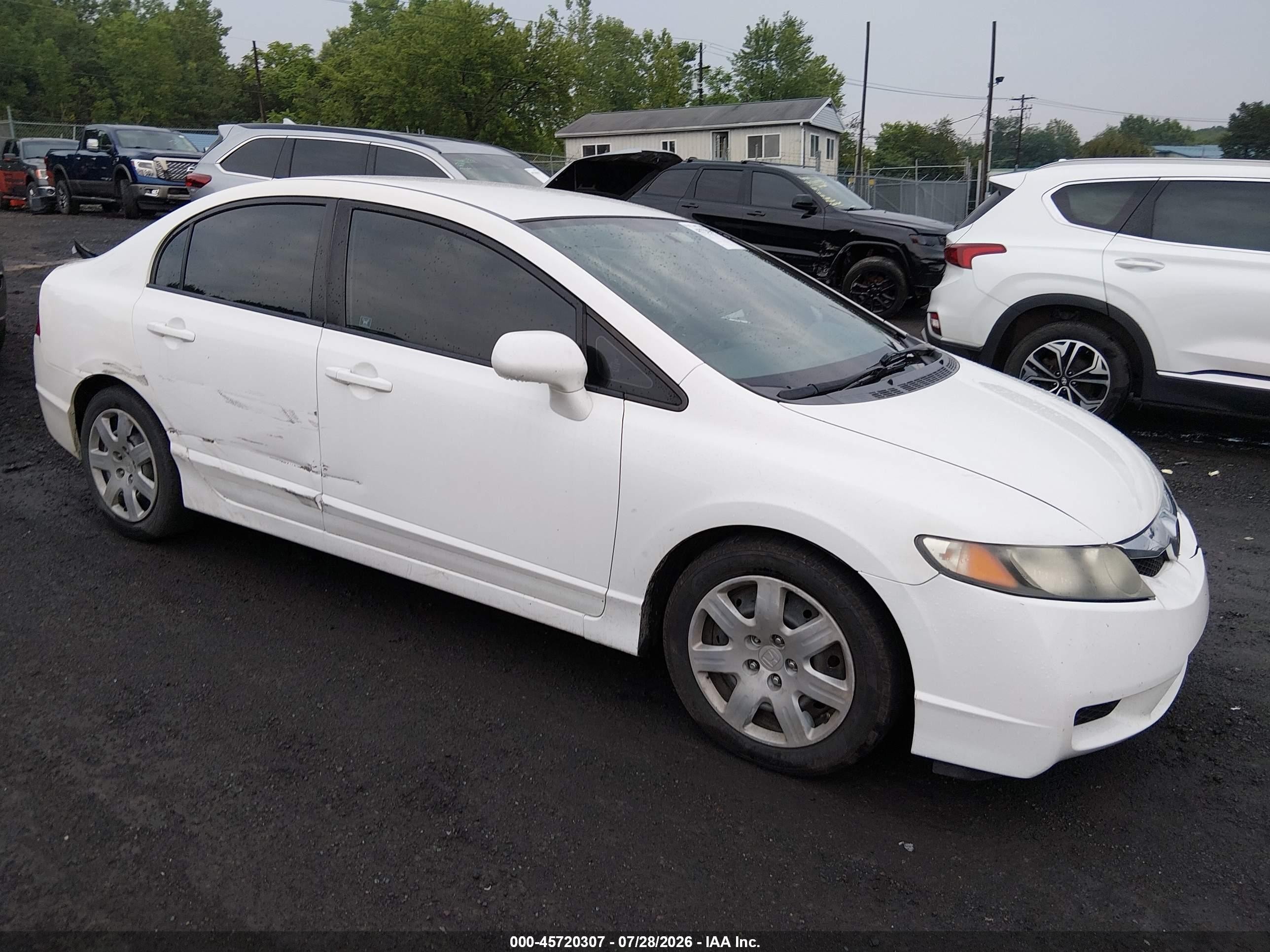 2009 Honda Civic Lx Белый vin: 2HGFA16539H539898