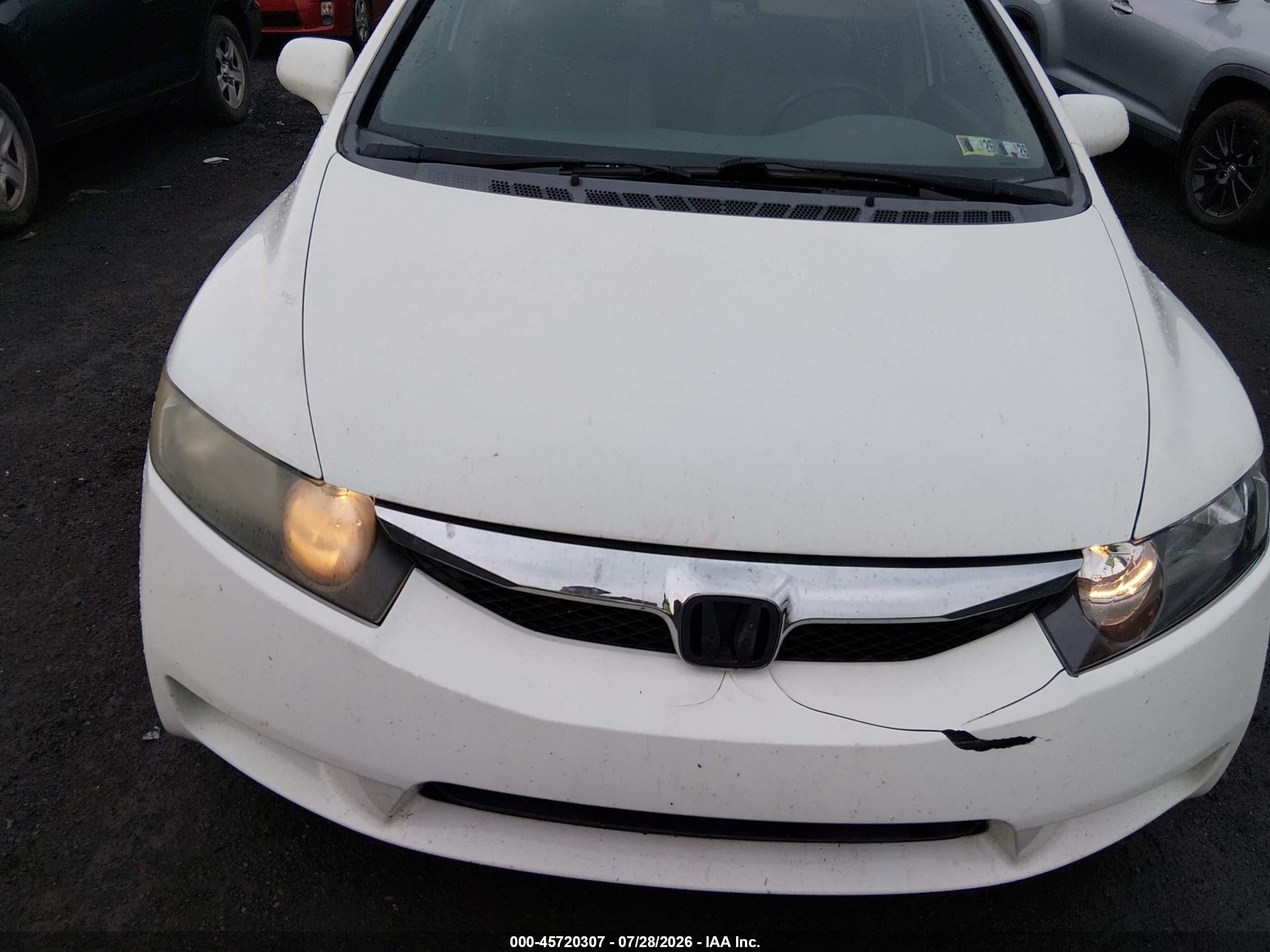 2009 Honda Civic Lx White vin: 2HGFA16539H539898