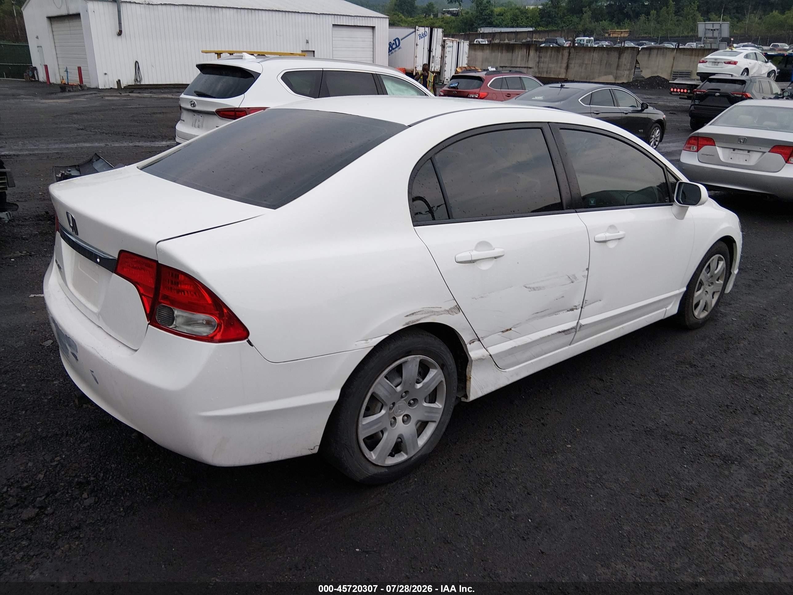 2009 Honda Civic Lx White vin: 2HGFA16539H539898
