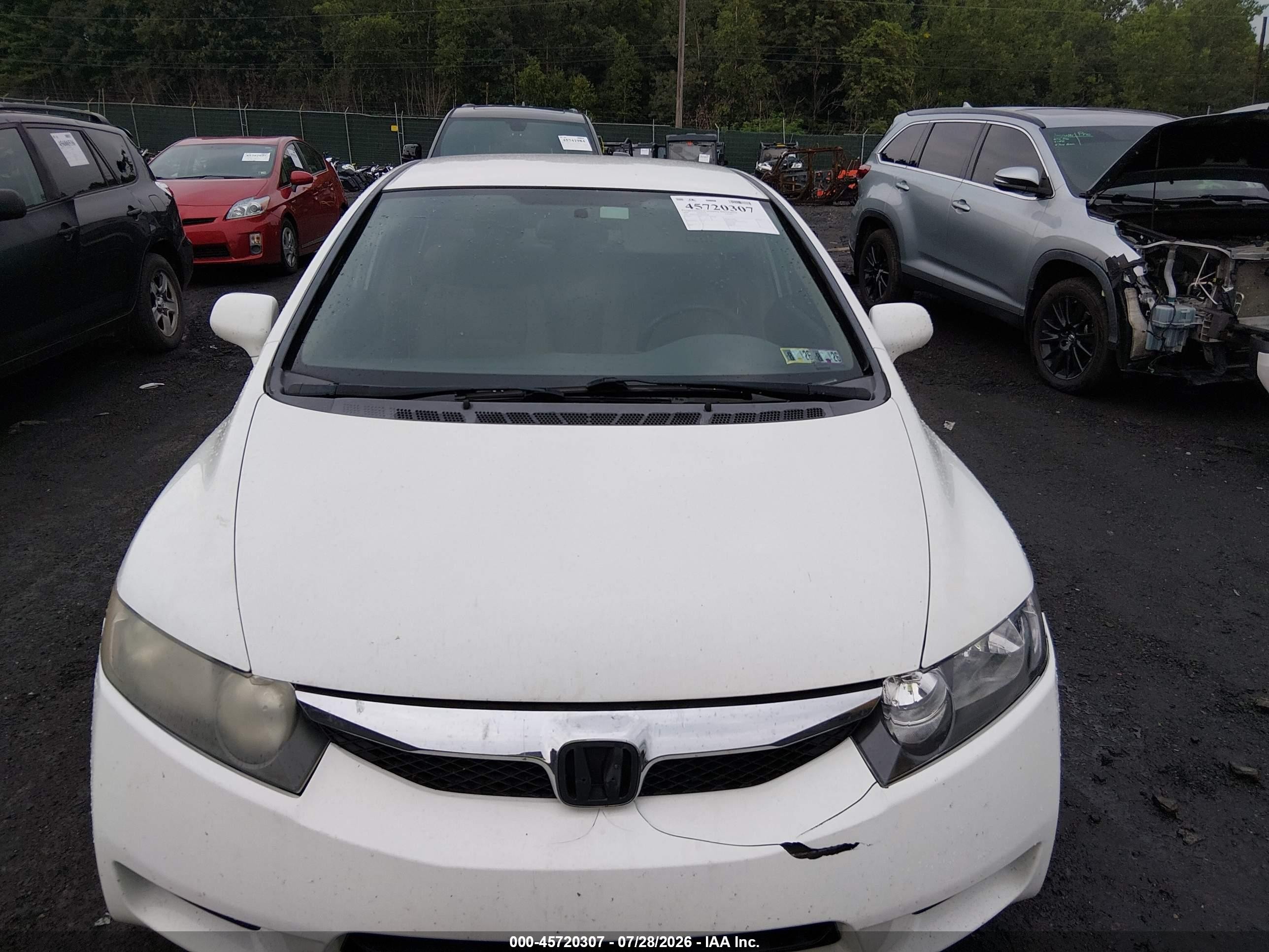 2009 Honda Civic Lx White vin: 2HGFA16539H539898