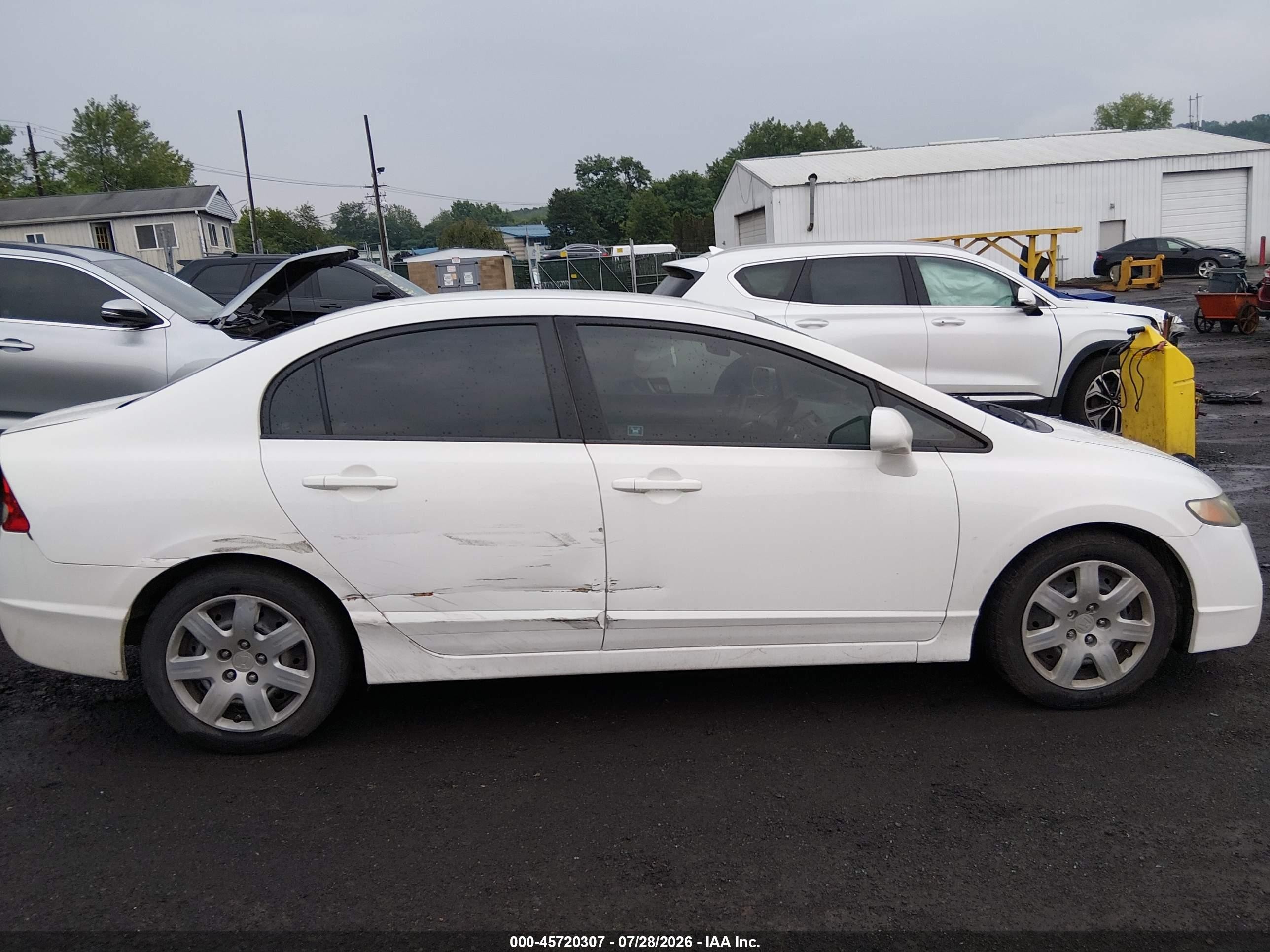 2009 Honda Civic Lx White vin: 2HGFA16539H539898