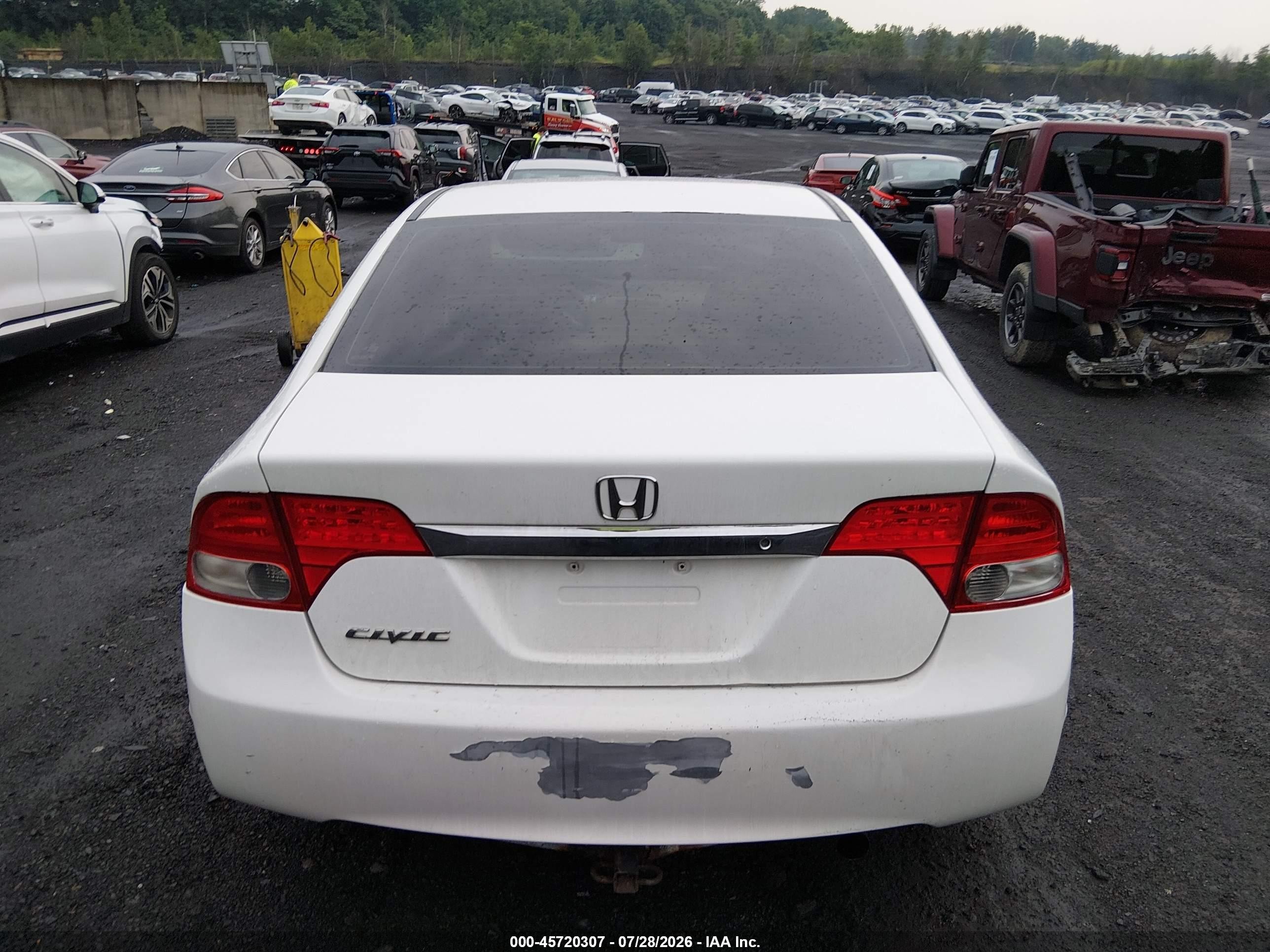 2009 Honda Civic Lx White vin: 2HGFA16539H539898