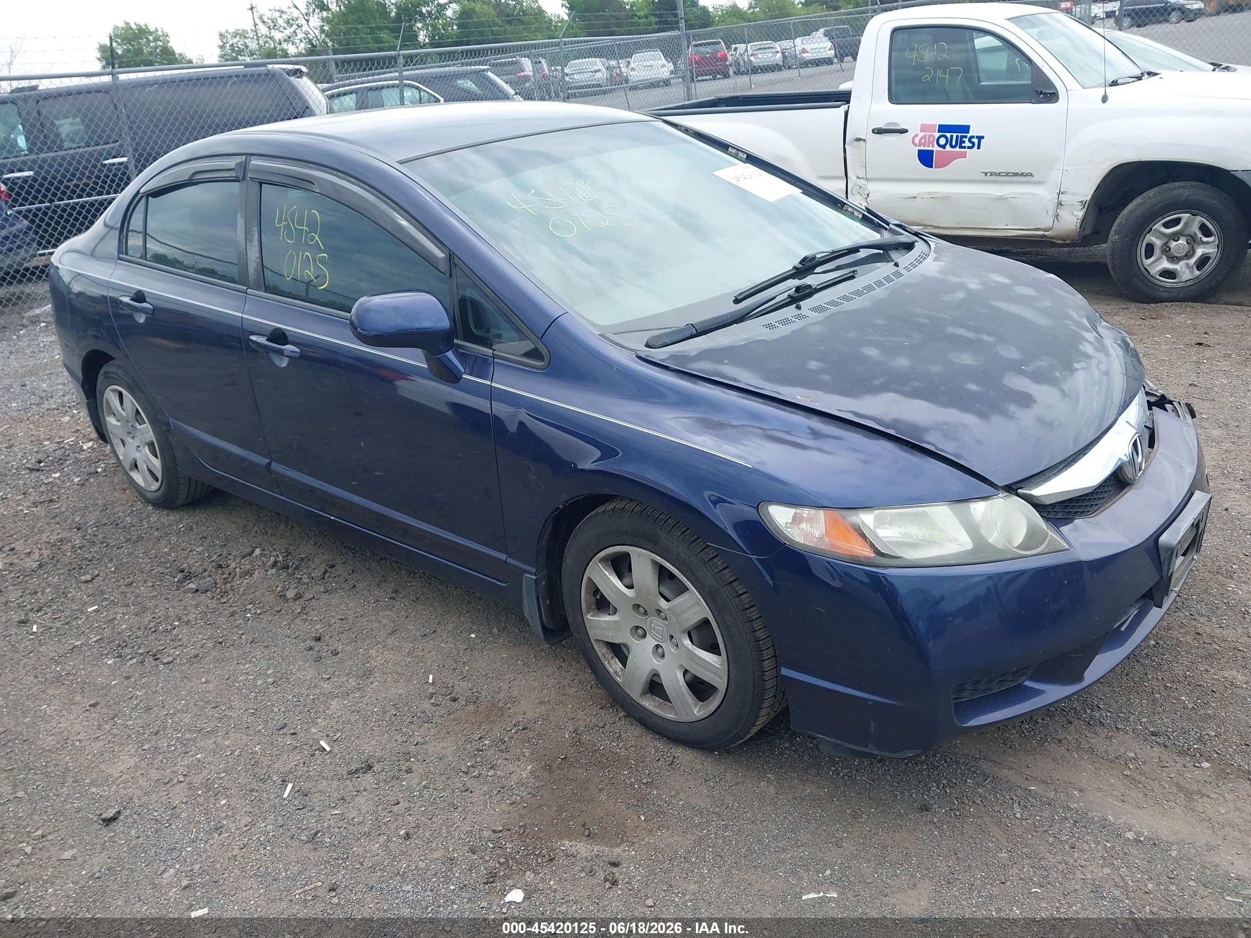 2009 Honda Civic Lx Blue vin: 2HGFA16539H546561