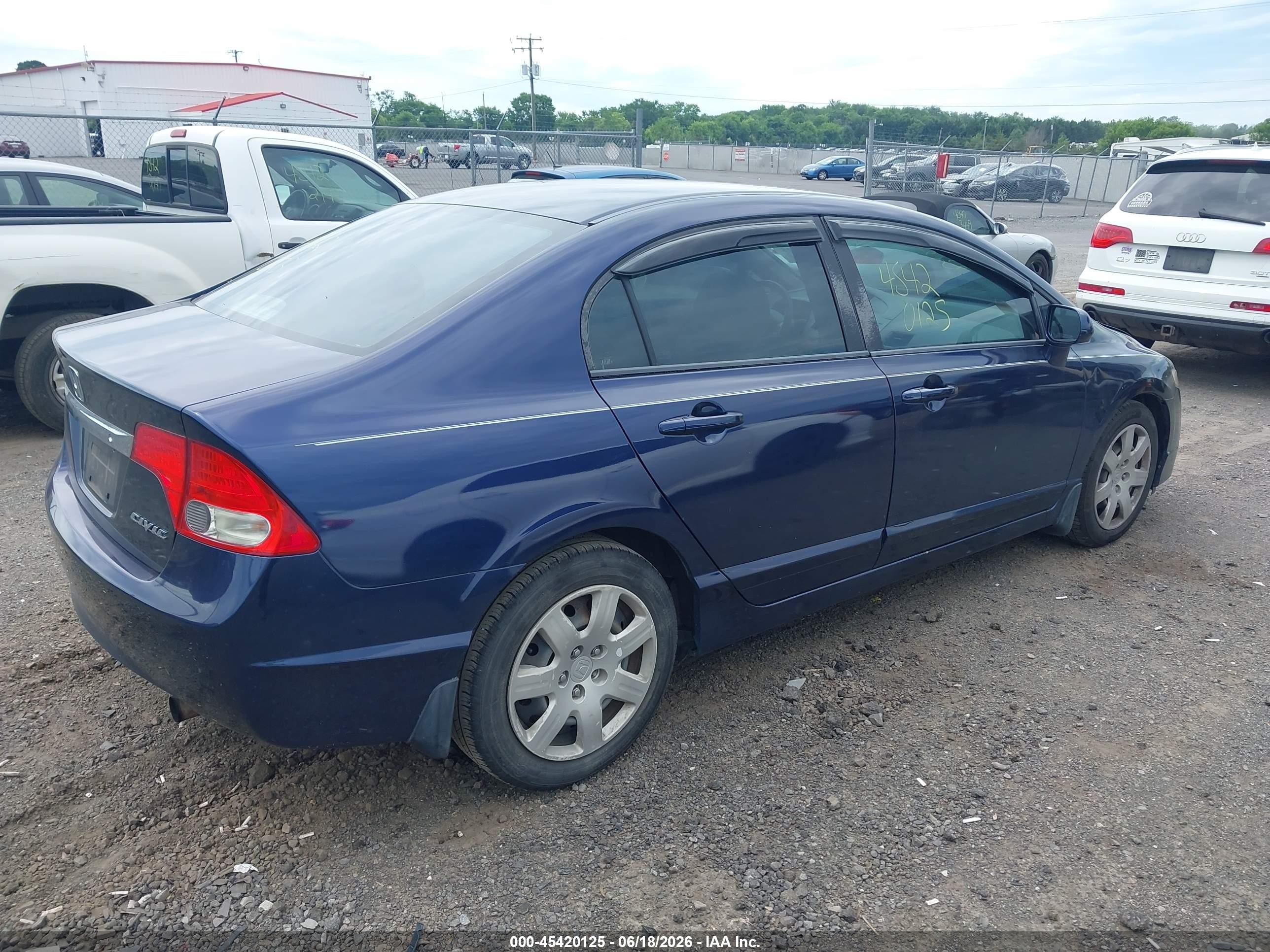 2009 Honda Civic Lx Blue vin: 2HGFA16539H546561