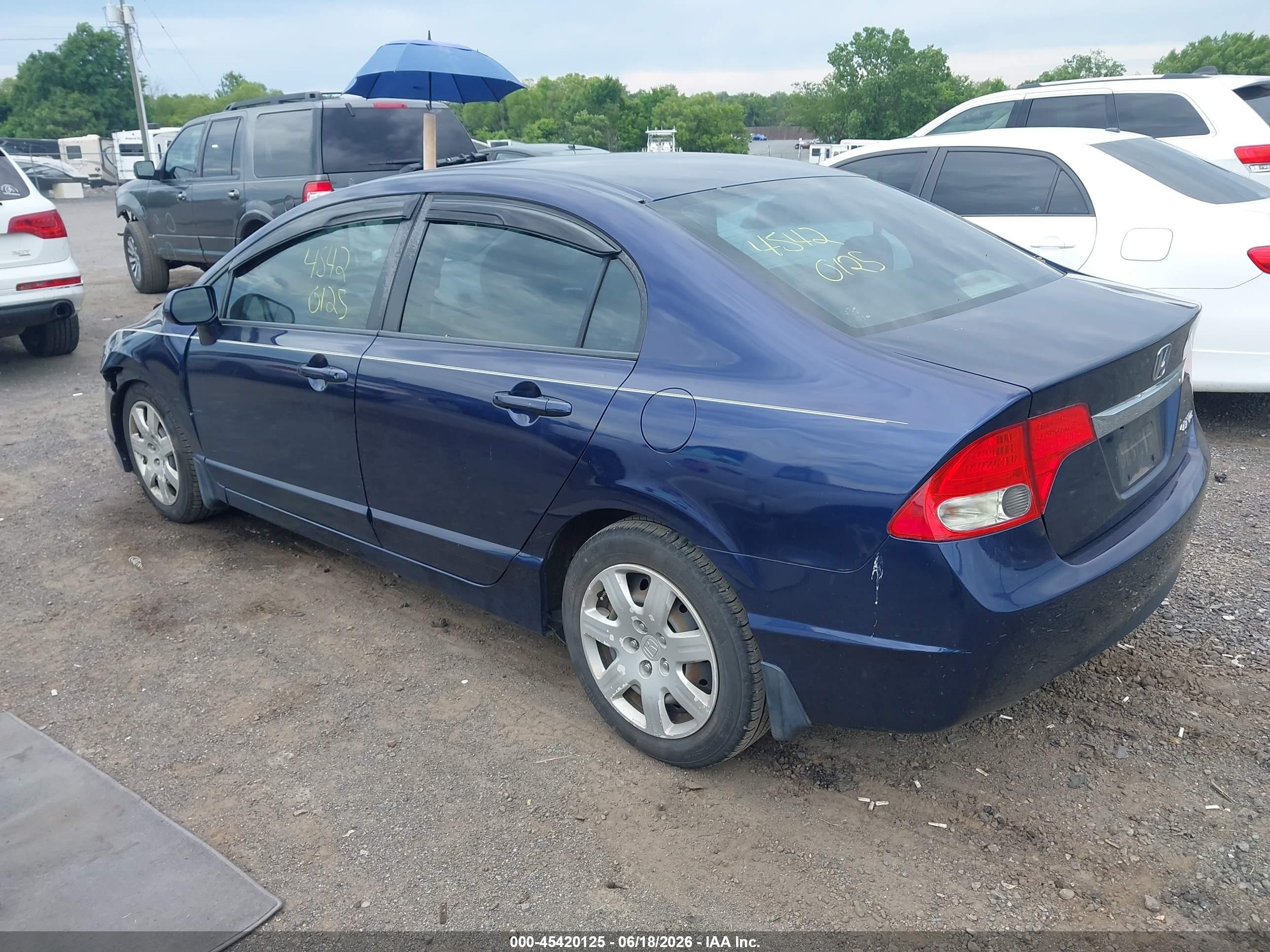 2009 Honda Civic Lx Blue vin: 2HGFA16539H546561