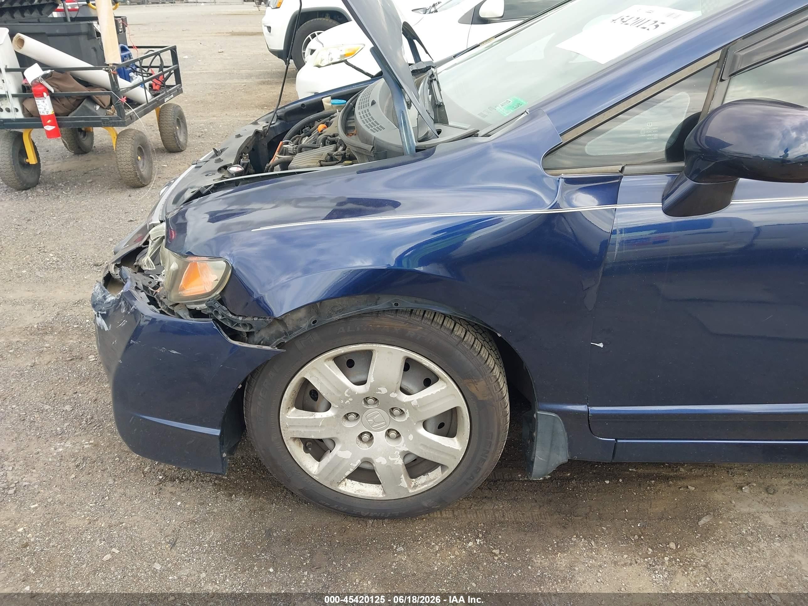 2009 Honda Civic Lx Blue vin: 2HGFA16539H546561