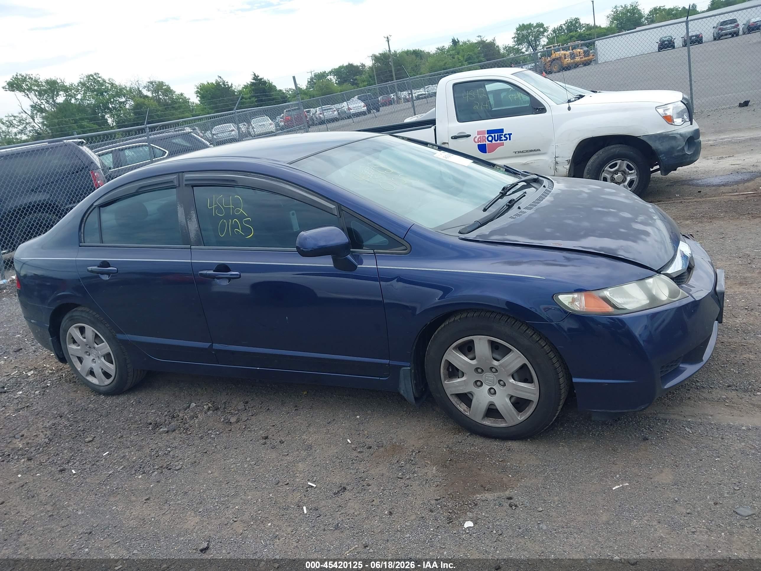 2009 Honda Civic Lx Blue vin: 2HGFA16539H546561
