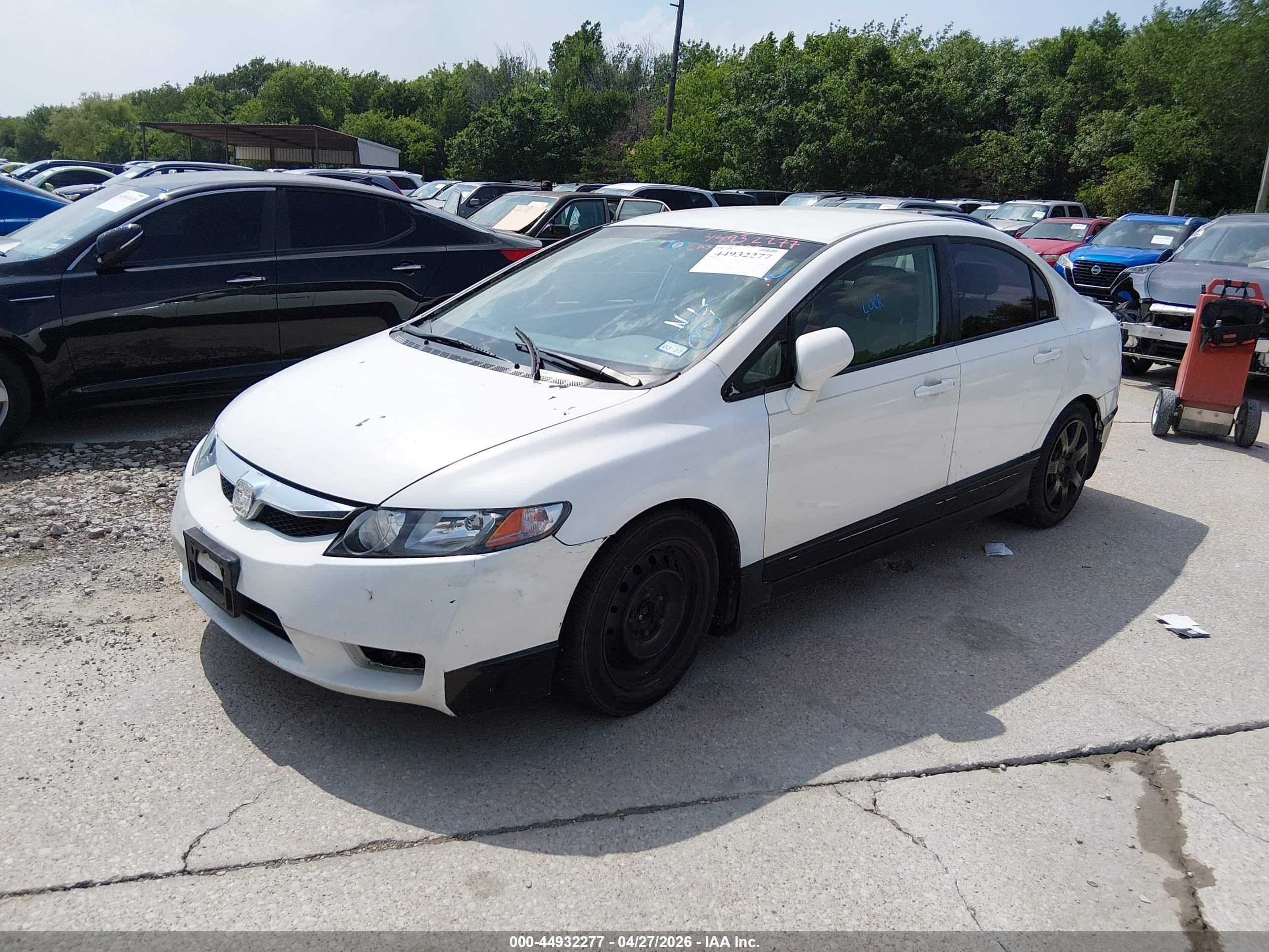2009 Honda Civic Lx White vin: 2HGFA16539H548035
