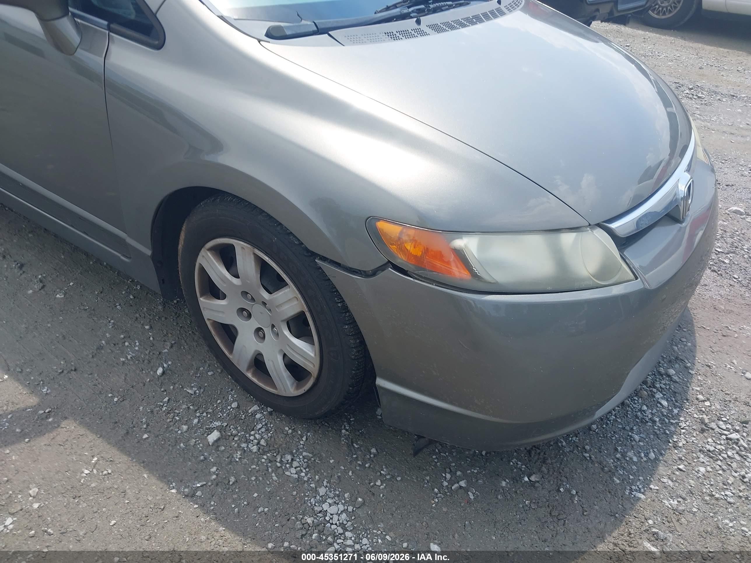 2007 Honda Civic Lx Gray vin: 2HGFA16547H505322