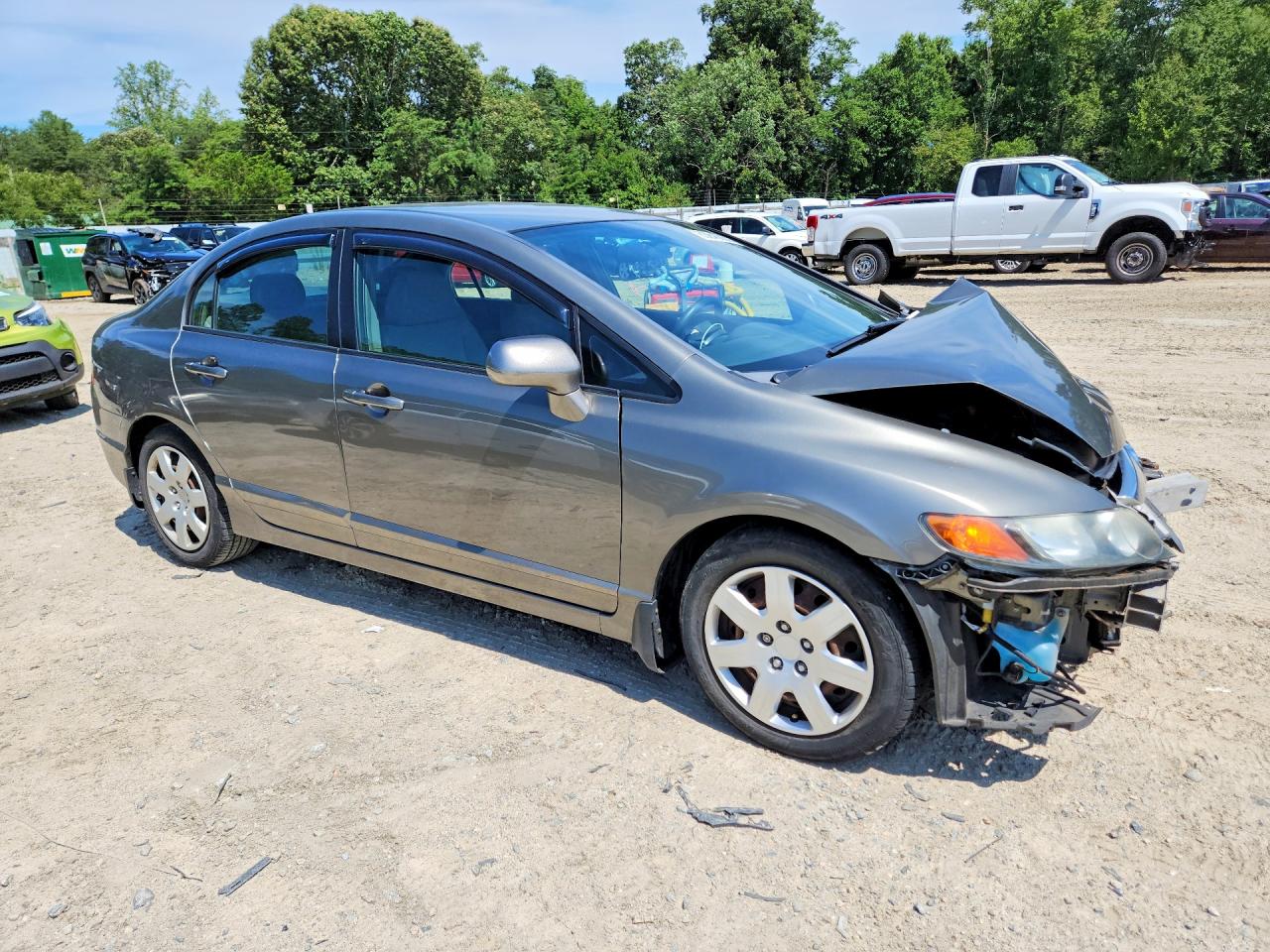 2007 Honda Civic Lx Gray vin: 2HGFA16547H506888