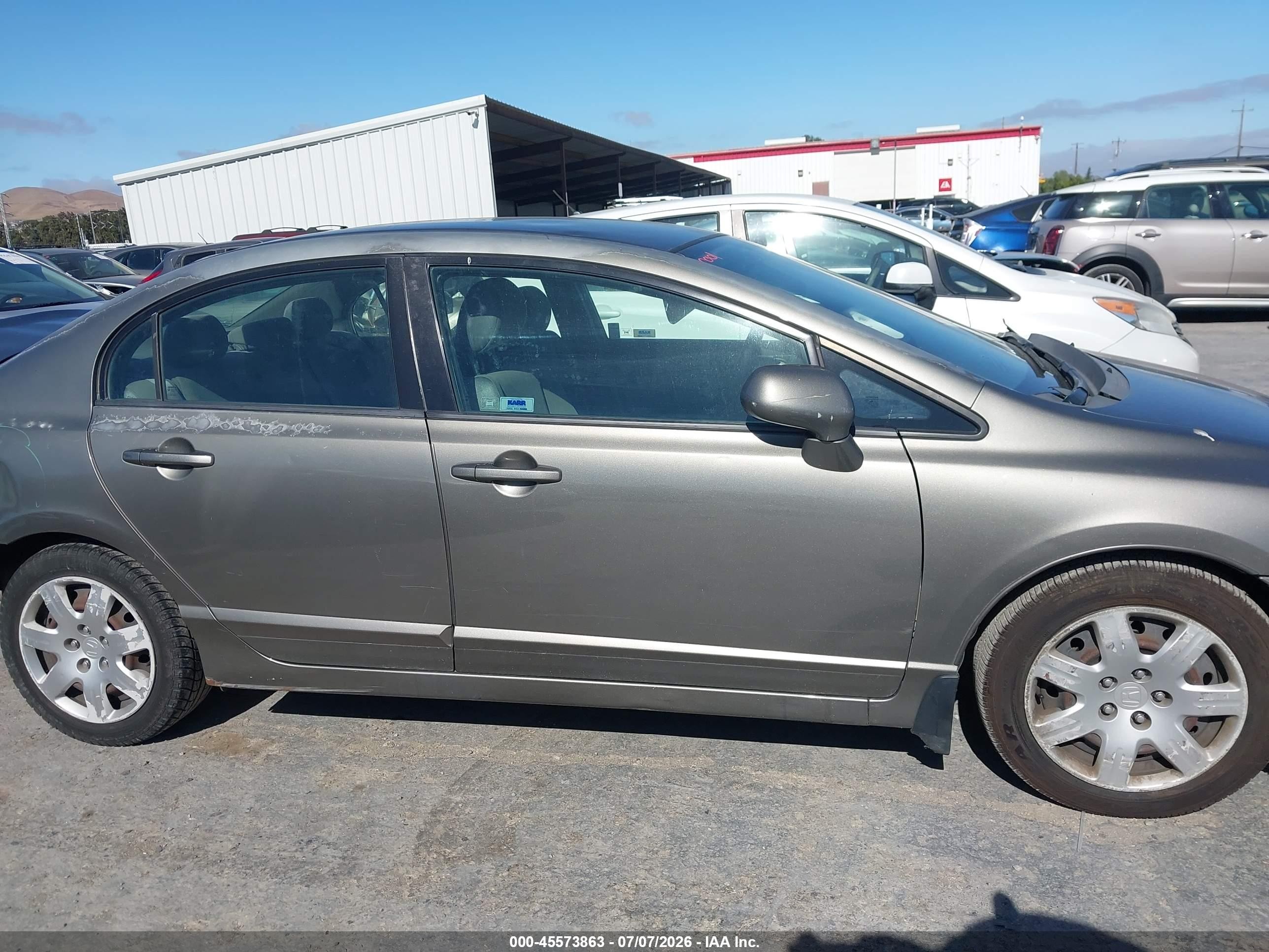 2007 Honda Civic Lx Gray vin: 2HGFA16547H506969
