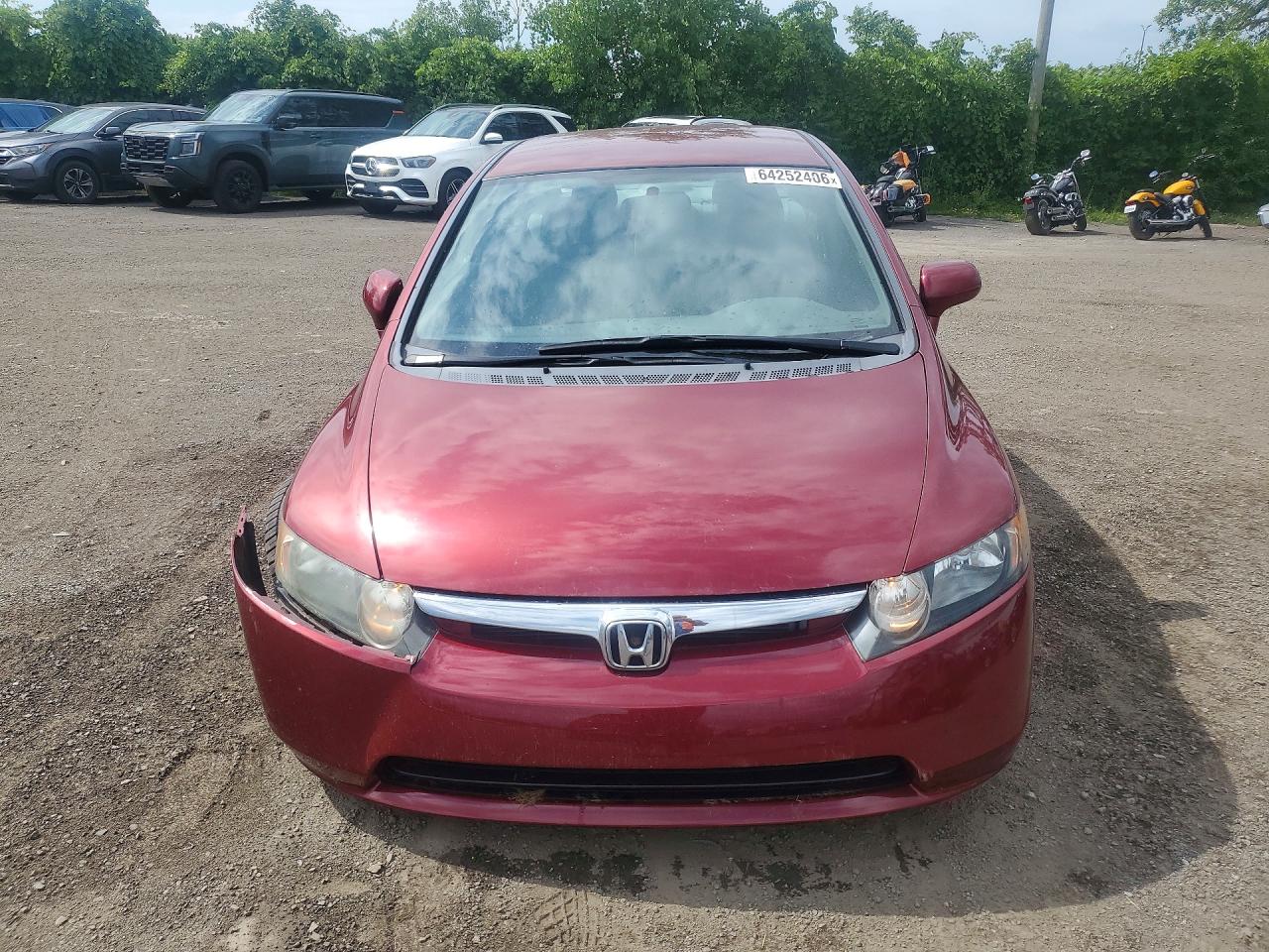 2008 Honda Civic Lx Red vin: 2HGFA16548H024990