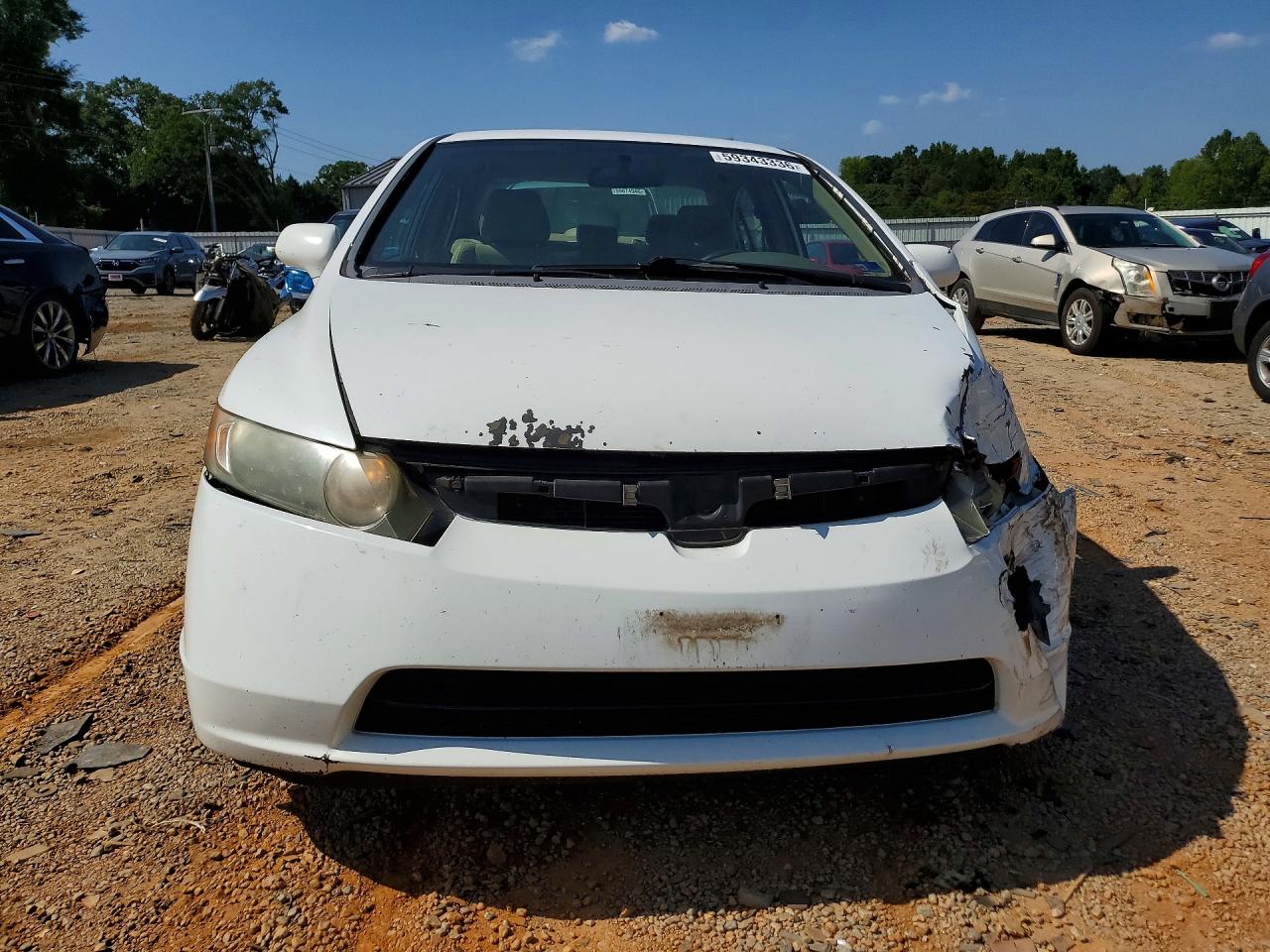 2008 Honda Civic Lx White vin: 2HGFA16548H333665